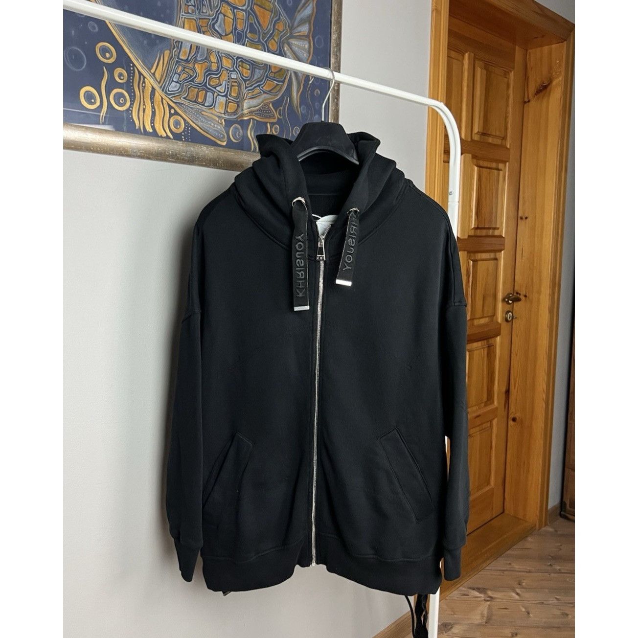 Khrisjoy KhrisJoy Women`s Black Oversized Zip Hoodie Sweater Size 00 Size XXS / US 00 / IT 34 - 1 Thumbnail