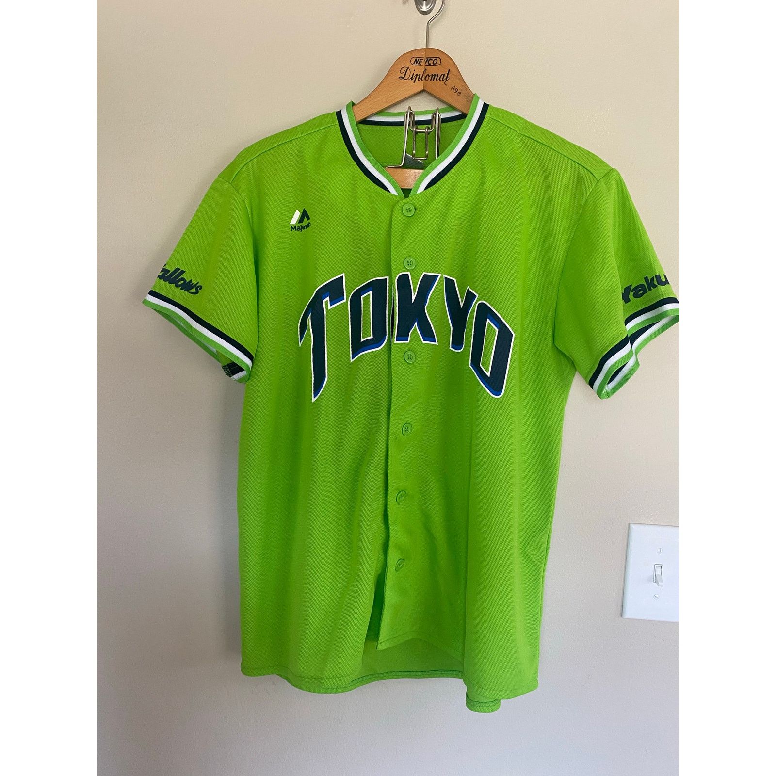 Majestic Majestic Tokyo Yakult Swallows Baseball Jersey Japan Auth Size US L / EU 52-54 / 3 - 1 Thumbnail