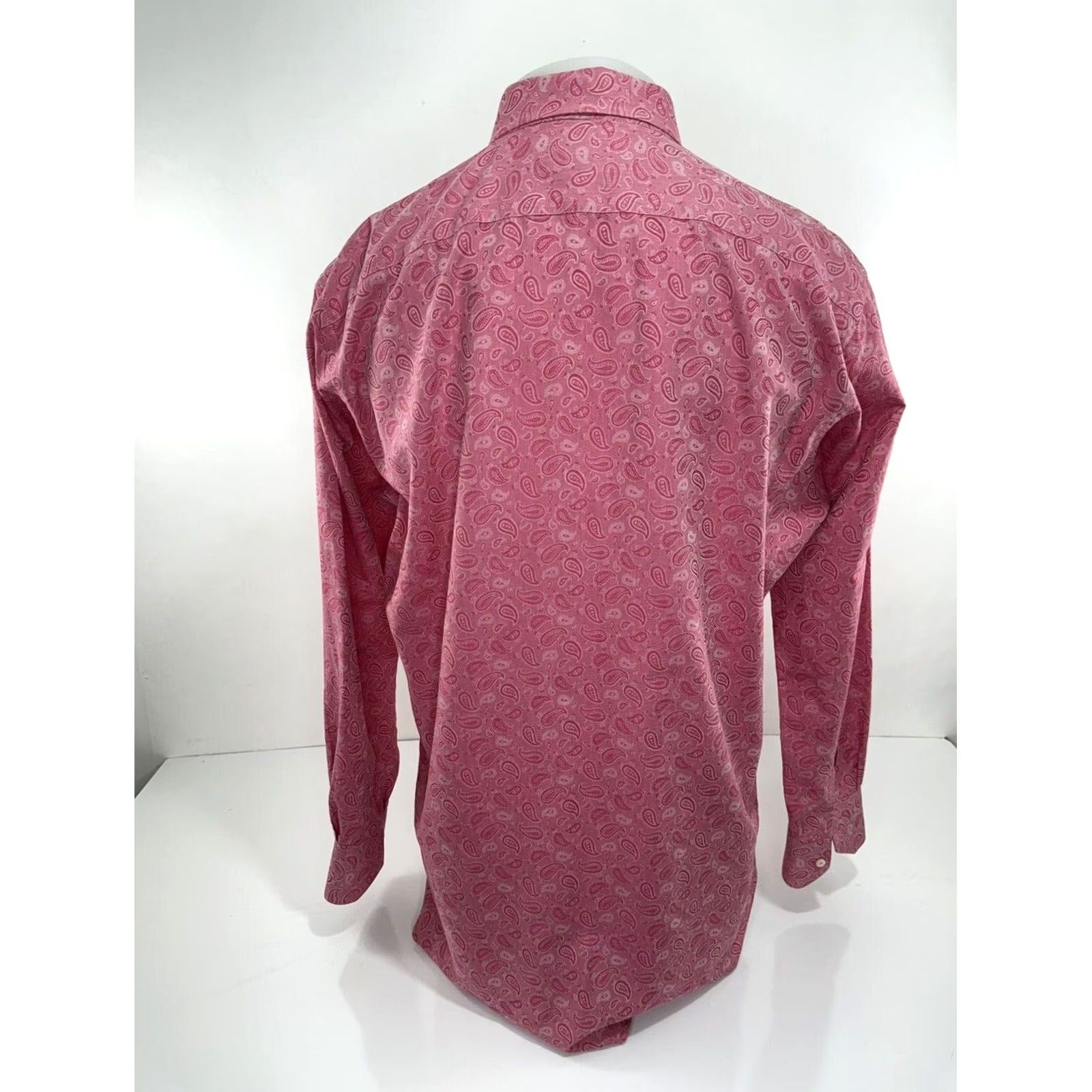 Etro ETRO Italy - Paisley All Over Mens Shirt 43 Regular Long Sleeve Button-Up Pink/Light Heather Red Mens Nightwear? Size US XL / EU 56 / 4 - 4 Thumbnail
