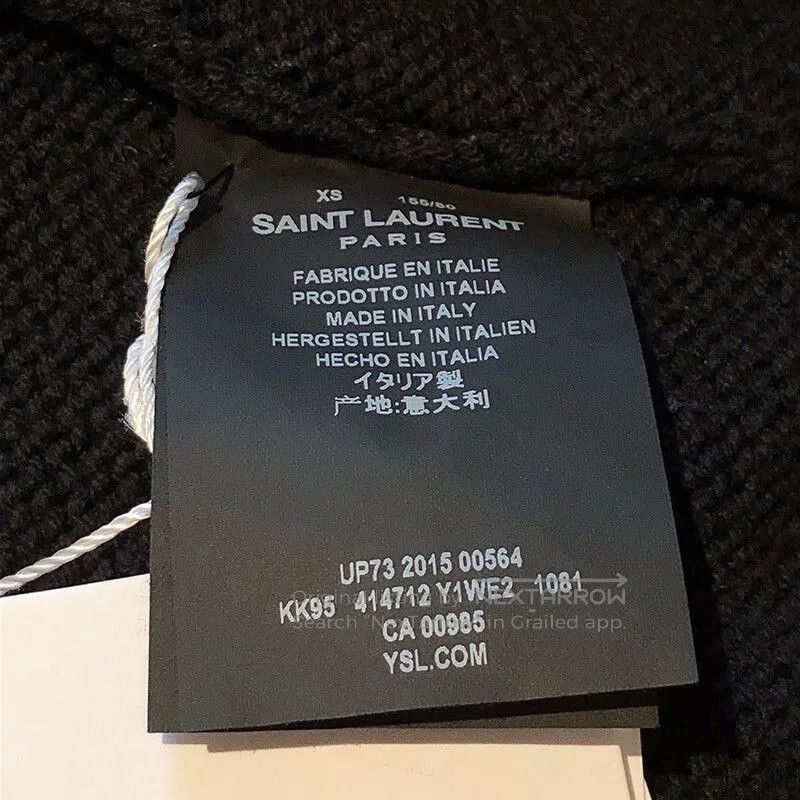 Saint Laurent Paris Saint Laurent Black Studded Knit Cardigan. Size XS / US 0-2 / IT 36-38 - 7 Thumbnail