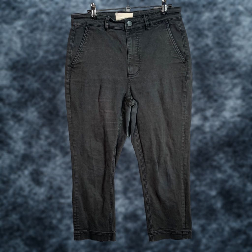 Everlane Everlane Cropped Slim Denim Jeans Black Cotton Blend Pants 6 Womens High Rise Tapered Inseam 24 in Cropped Shoes? Size 28" / US 6 / IT 42 - 1 Thumbnail