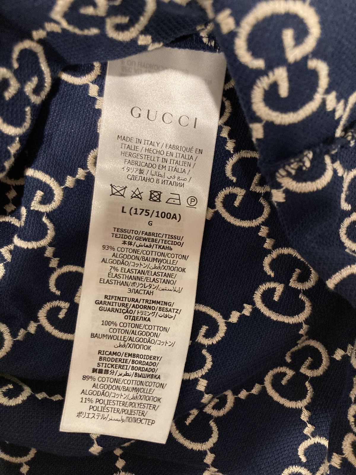 Gucci Gucci Jacquard Navy Polo Size US L / EU 52-54 / 3 - 8 Thumbnail
