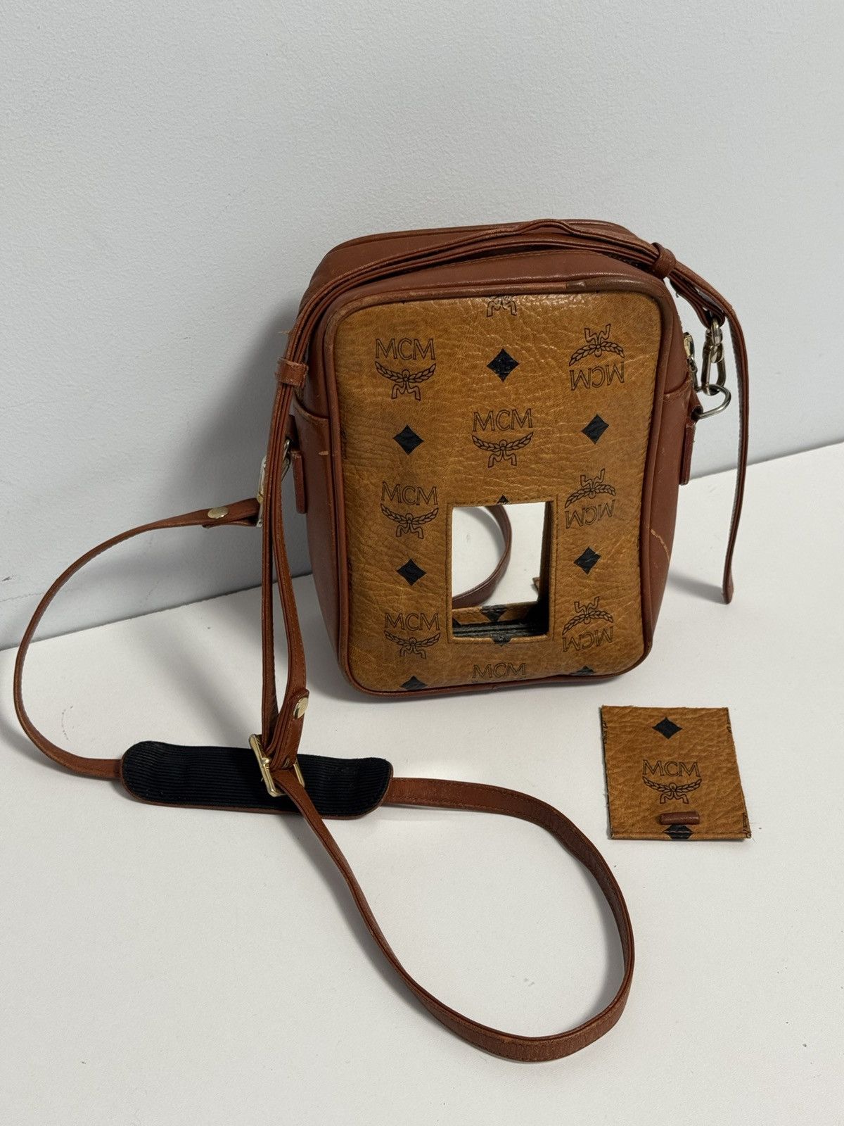 MCM MCM Visetos Shoulder Bag Crossbody Bag Brown Logo Leather Size ONE SIZE - 1 Thumbnail