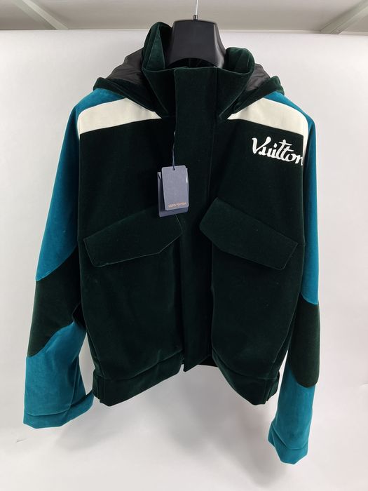 Louis Vuitton green Velour Technical Windbreaker Jacket
