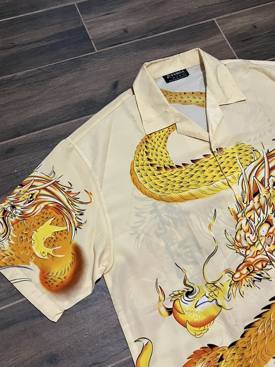 Ed Hardy × Japanese Brand × Vintage Ed Hardy Style Dragon Tiger Button Up Short Sleeve Shirt Size US XL / EU 56 / 4 - 2 Thumbnail