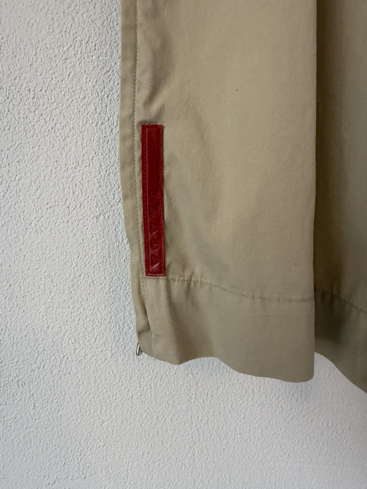 Beige Tech Cotton Trousers with Zip Cuffs