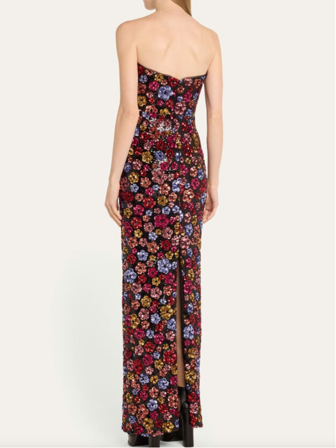 Marchesa Marchesa Notte Strapless Floral Sequin Column Gown size 6 Size M / US 6-8 / IT 42-44 - 3 Thumbnail