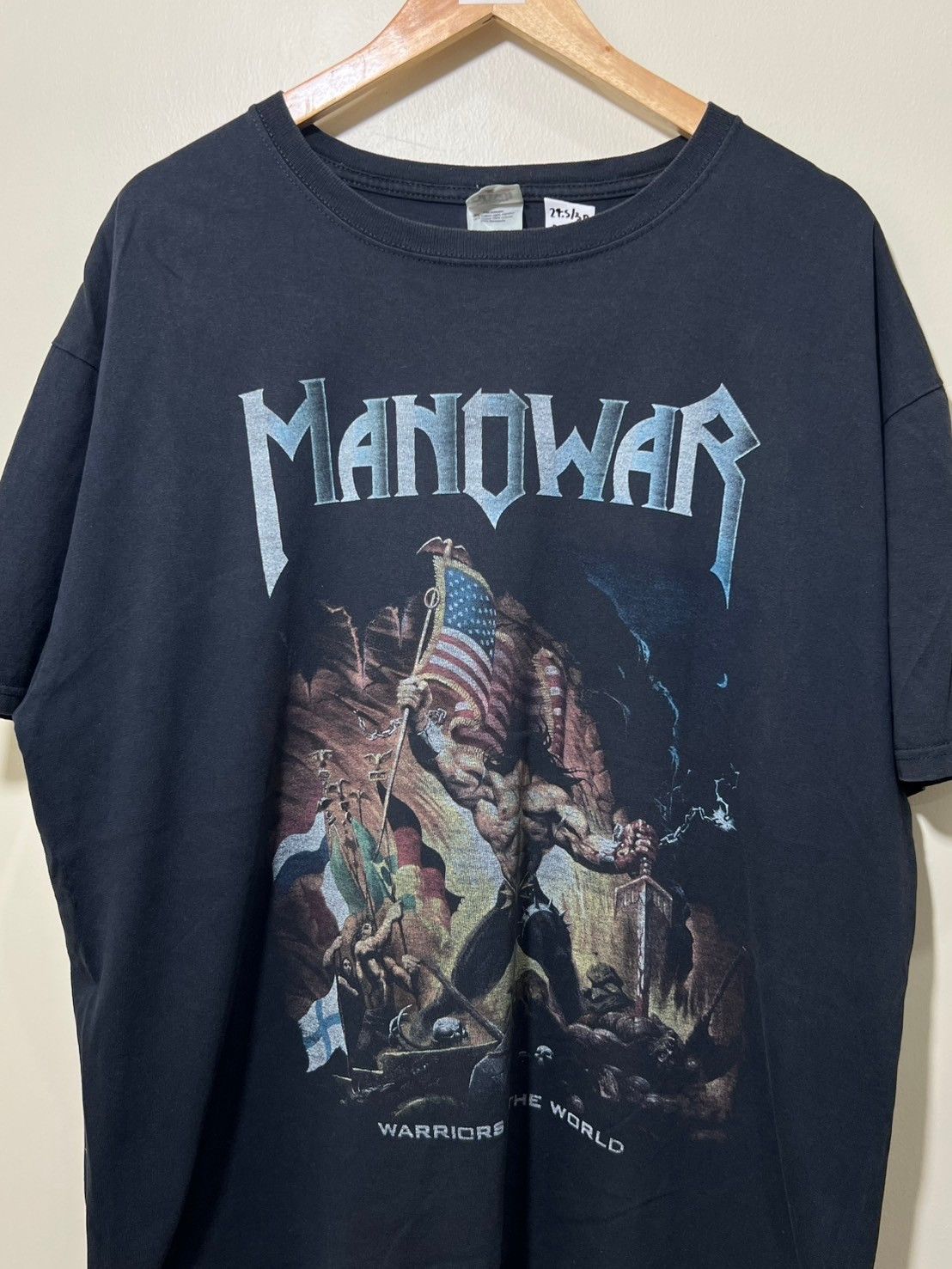 Band Tees × Vintage Vintage Manowar Warriors Of The World shirt bnz01 Size US XL / EU 56 / 4 - 3 Thumbnail