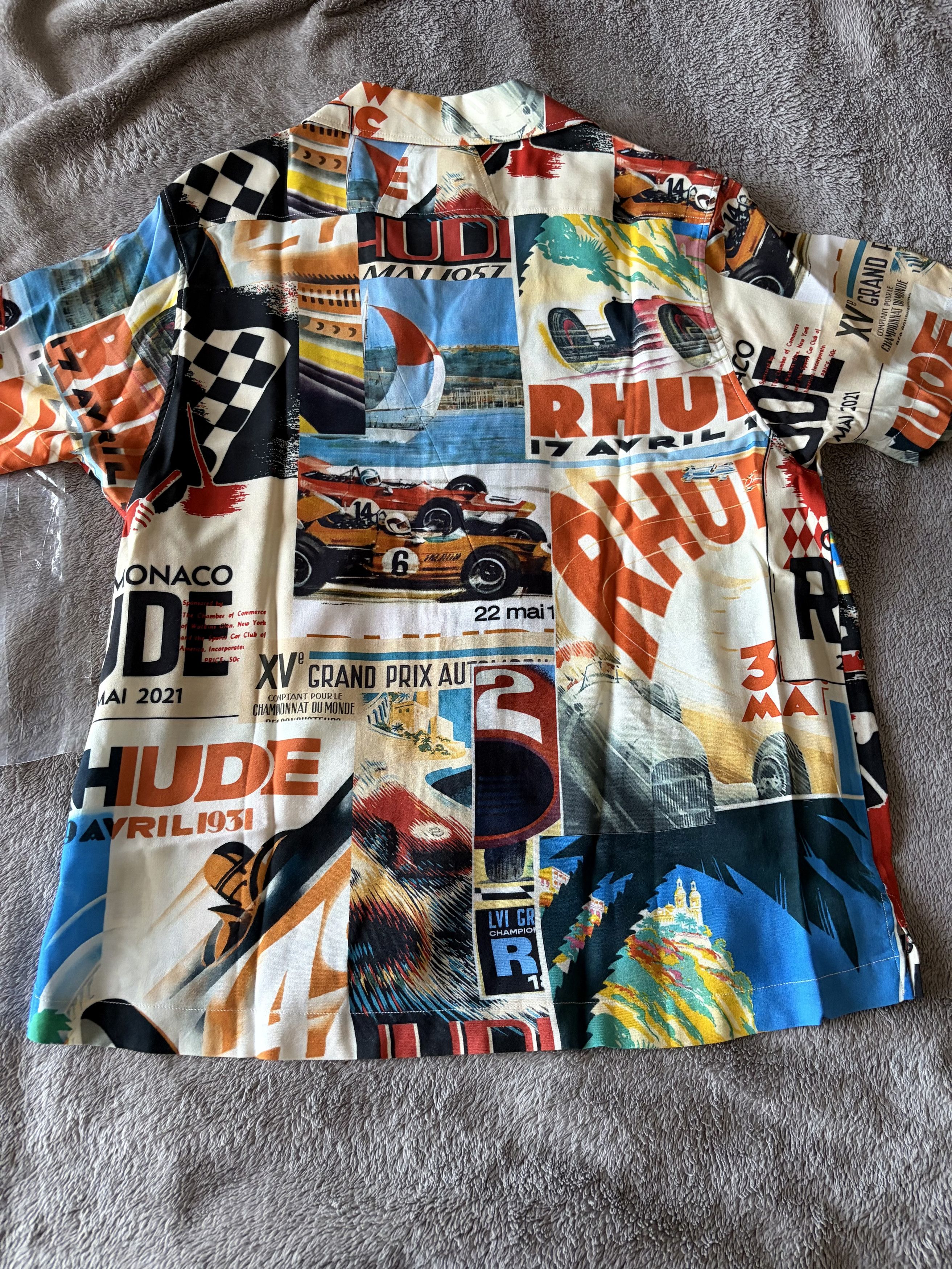 Rhude Rhude Cashmere Script Shorts & Poster Button Up Size US S / EU 44-46 / 1 - 8 Thumbnail
