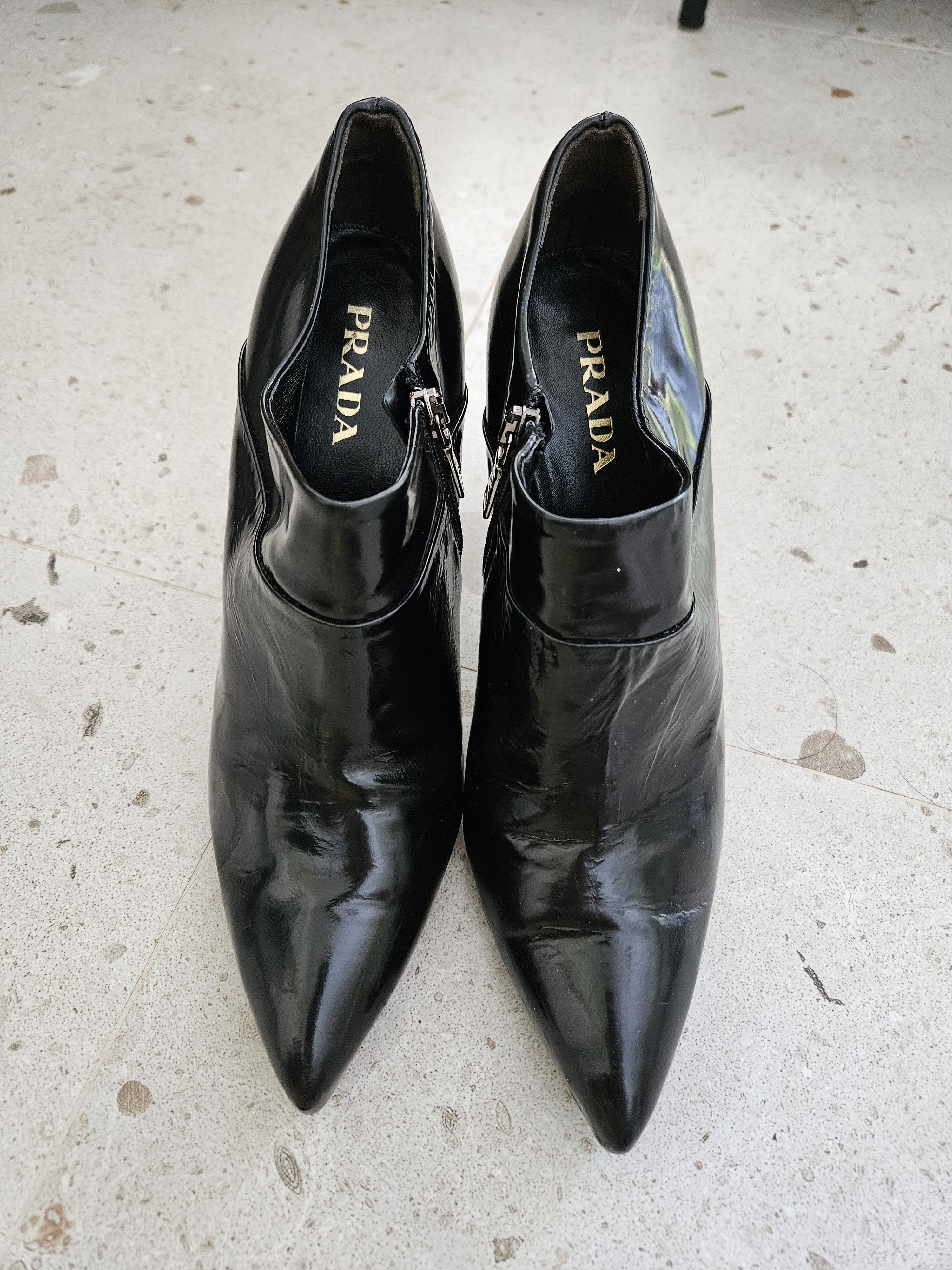 Prada Patent leather black zipped heels Prada Size US 10 / IT 40 - 2 Thumbnail