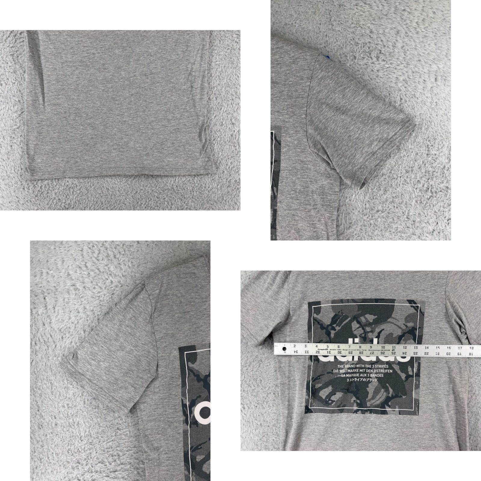 Adidas Adidas Shirt Men XS Gray Camouflage Logo Cotton 3 Stripes Jersey Shirt Sports Size US XS / EU 42 / 0 - 8 Thumbnail
