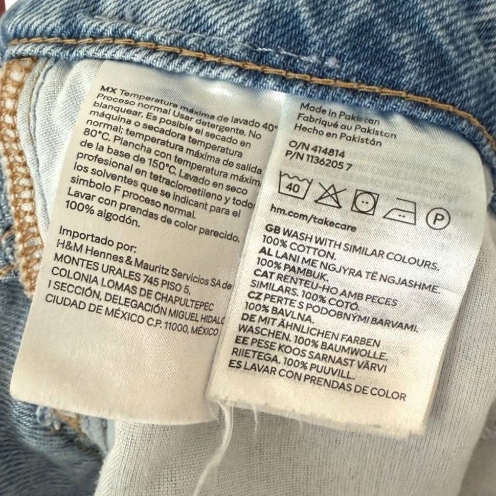 H&M H&M Light Wash High Rise 100% Cotton Straight Denim Jeans Inseam 32" Size 12 Womens Size 24" / US 00 / IT 34 - 4 Thumbnail