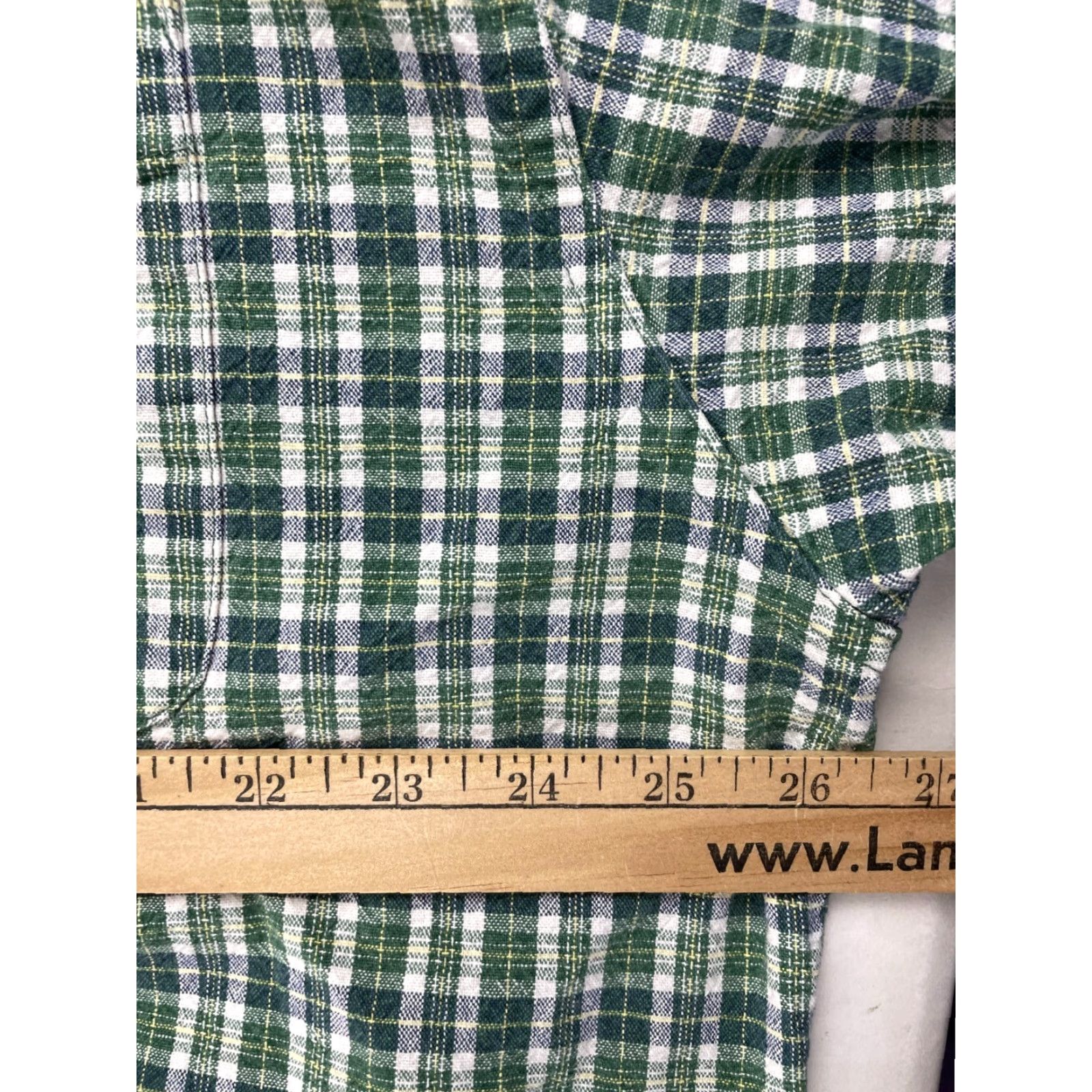 Eddie Bauer Eddie Bauer Shirt Men's Large Blue Green White Plaid Button Down Button-Up Long Sleeve Ox, Regular Fit, Cotton, Classic Theme, Mens Size US XL / EU 56 / 4 - 6 Thumbnail