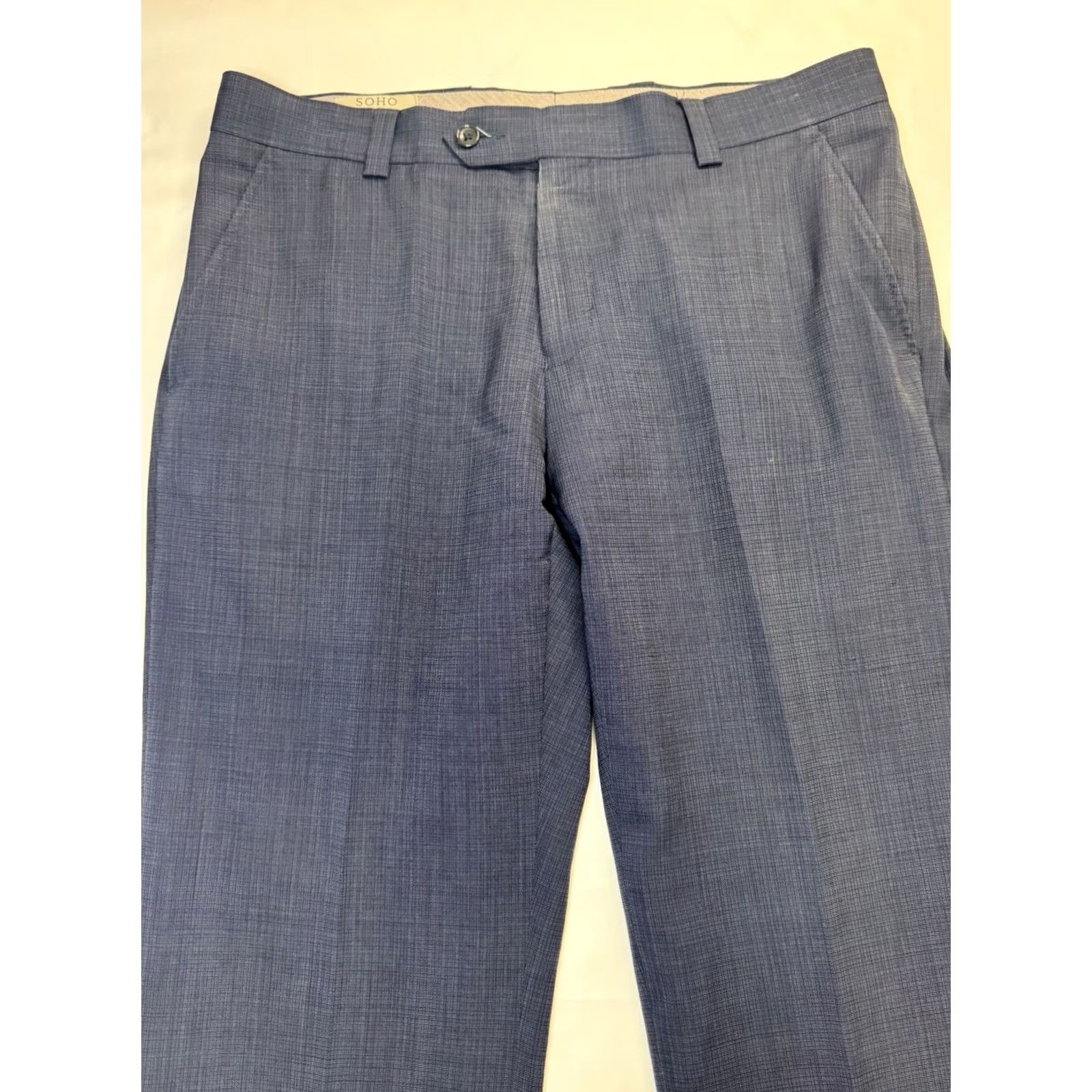 Vintage VINTAGE Ballin Dress Pants Flat Front 33x33 Wool Blue Men 33 Inseam Regular Seasonal Formal Size US 33 - 2 Thumbnail