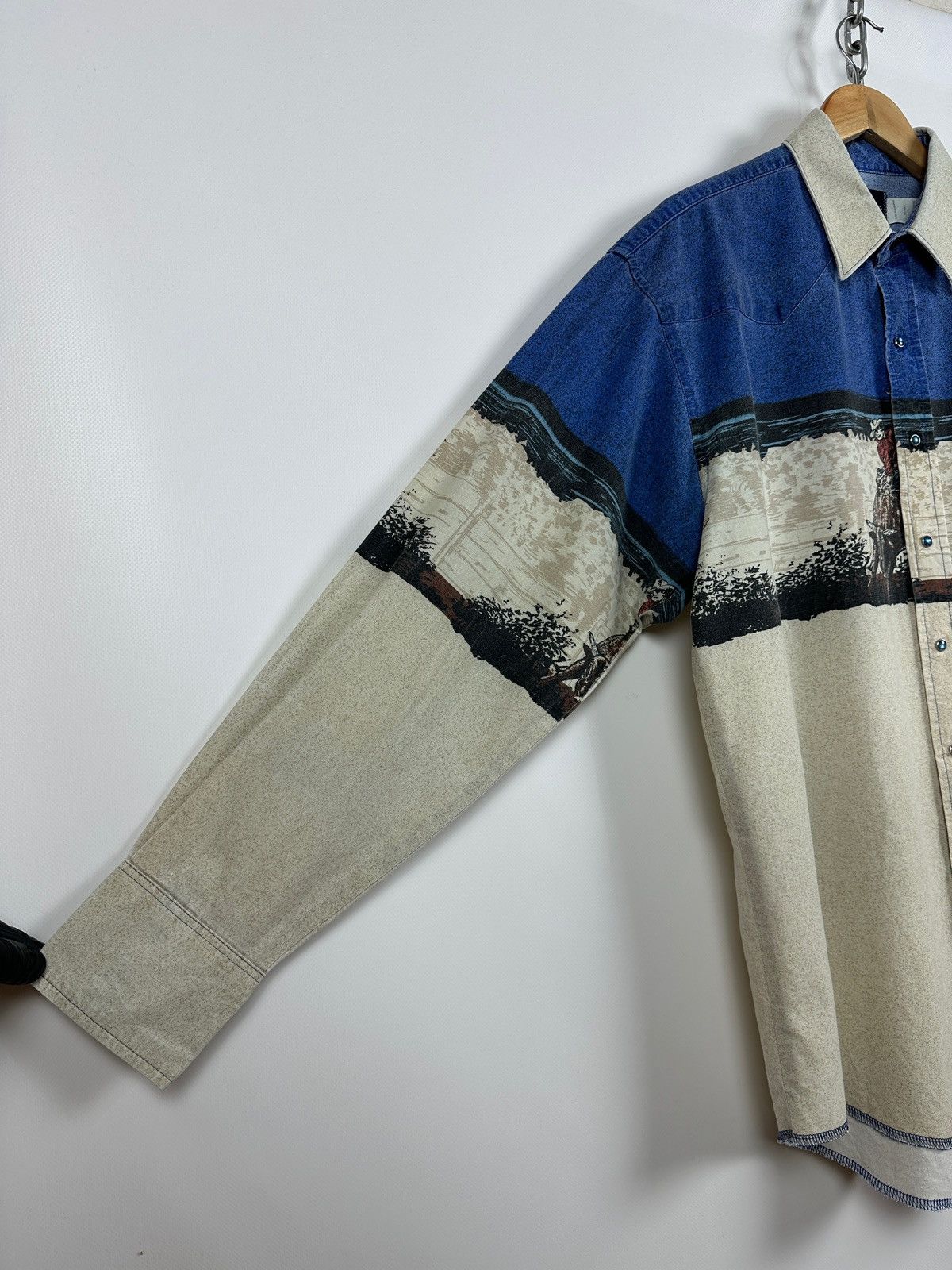Vintage Vintage Wrangler Western Pearl Snap Horses Rodeo Shirt Size US XL / EU 56 / 4 - 10 Thumbnail