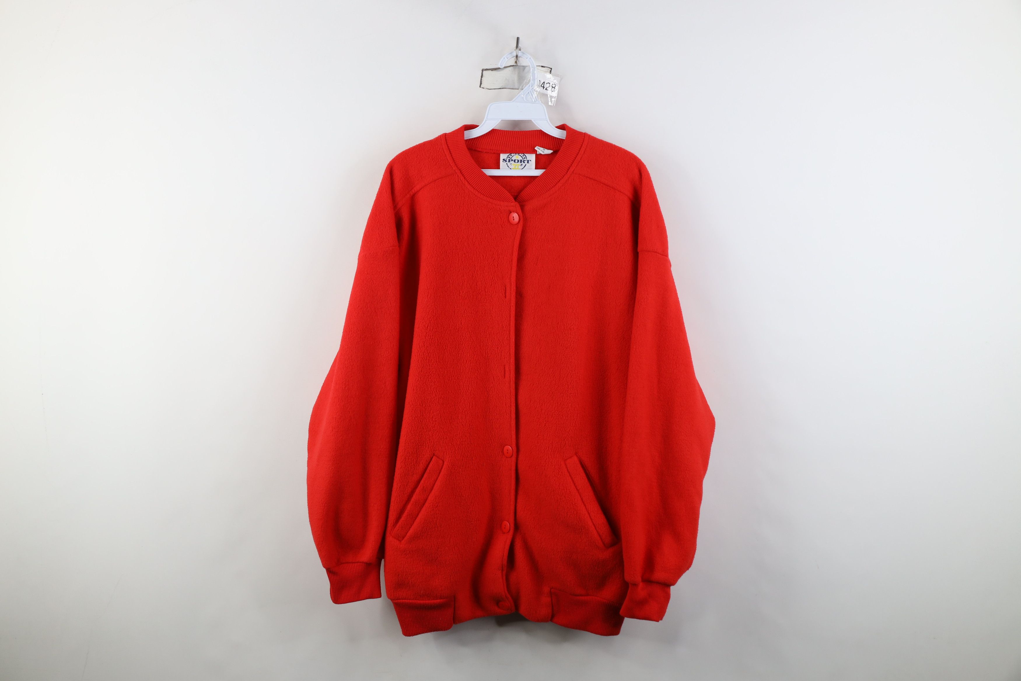 Vintage Vintage 90s Streetwear Blank Fleece Sweater Bomber Jacket Size XL / US 12-14 / IT 48-50 - 1 Thumbnail