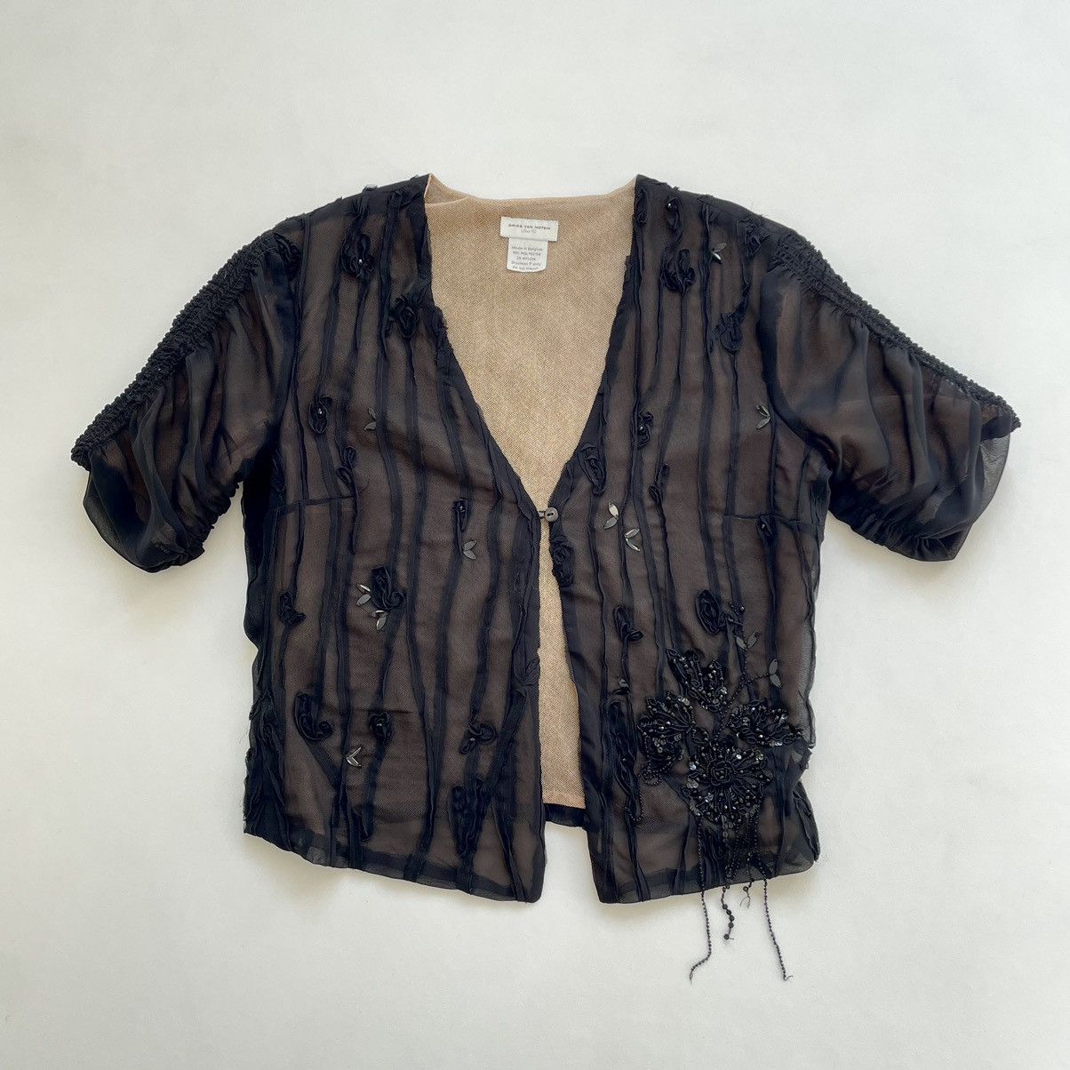 Dries Van Noten Embroidered Floral Sequin Mesh Top Size M / US 6-8 / IT 42-44 - 1 Thumbnail