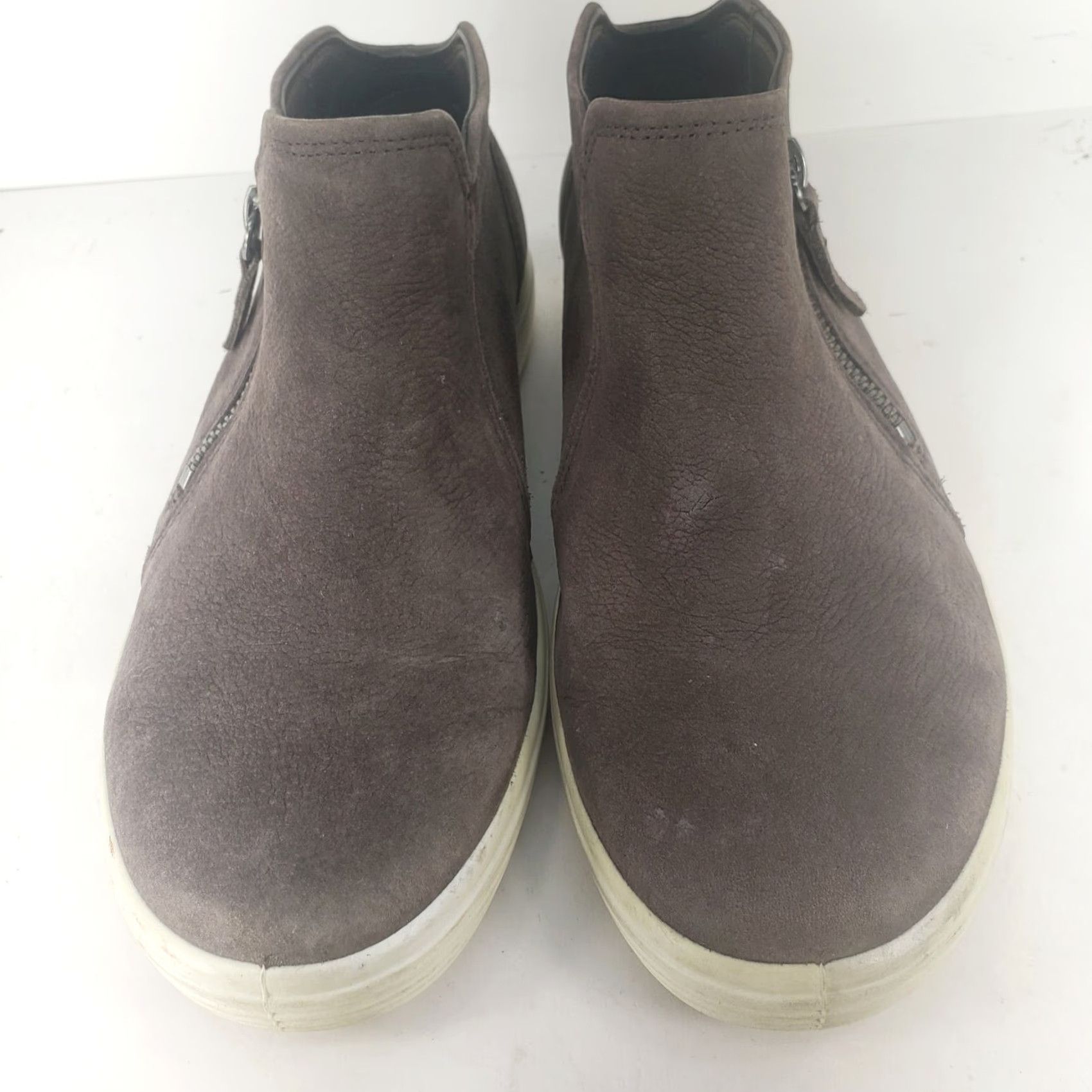 Ecco Ecco Boots Womens 8-8.5M Gray Leather Bootie Zip Round Toe Casual Business Party/Cocktail Modern Classic Womens Shoes Size US 8.5 / IT 38.5 - 3 Thumbnail
