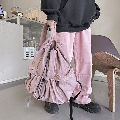 Japanese Brand Huskycat Korean drawstring harajuku backpack Size ONE SIZE - 2 Thumbnail