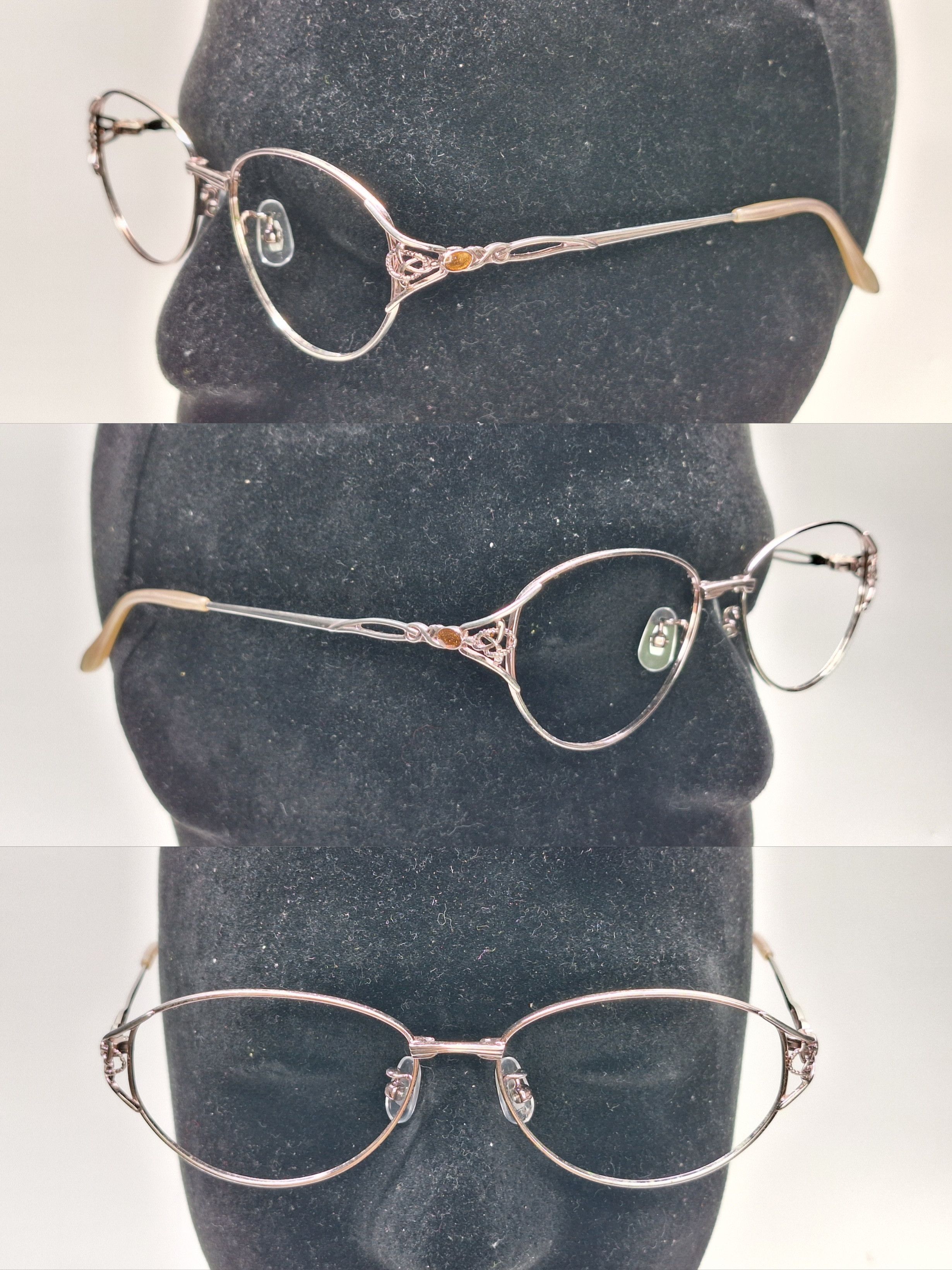 Other 00s Japan Vintage T415 Pink Gold Amber Titanium Frame Size ONE SIZE - 3 Thumbnail