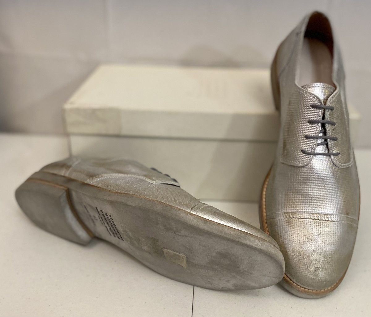 Maison Margiela Maison Margiela 22 🇮🇹 Silver treated TinMan Captoe 10 US New Size US 10 / EU 43 - 14 Thumbnail
