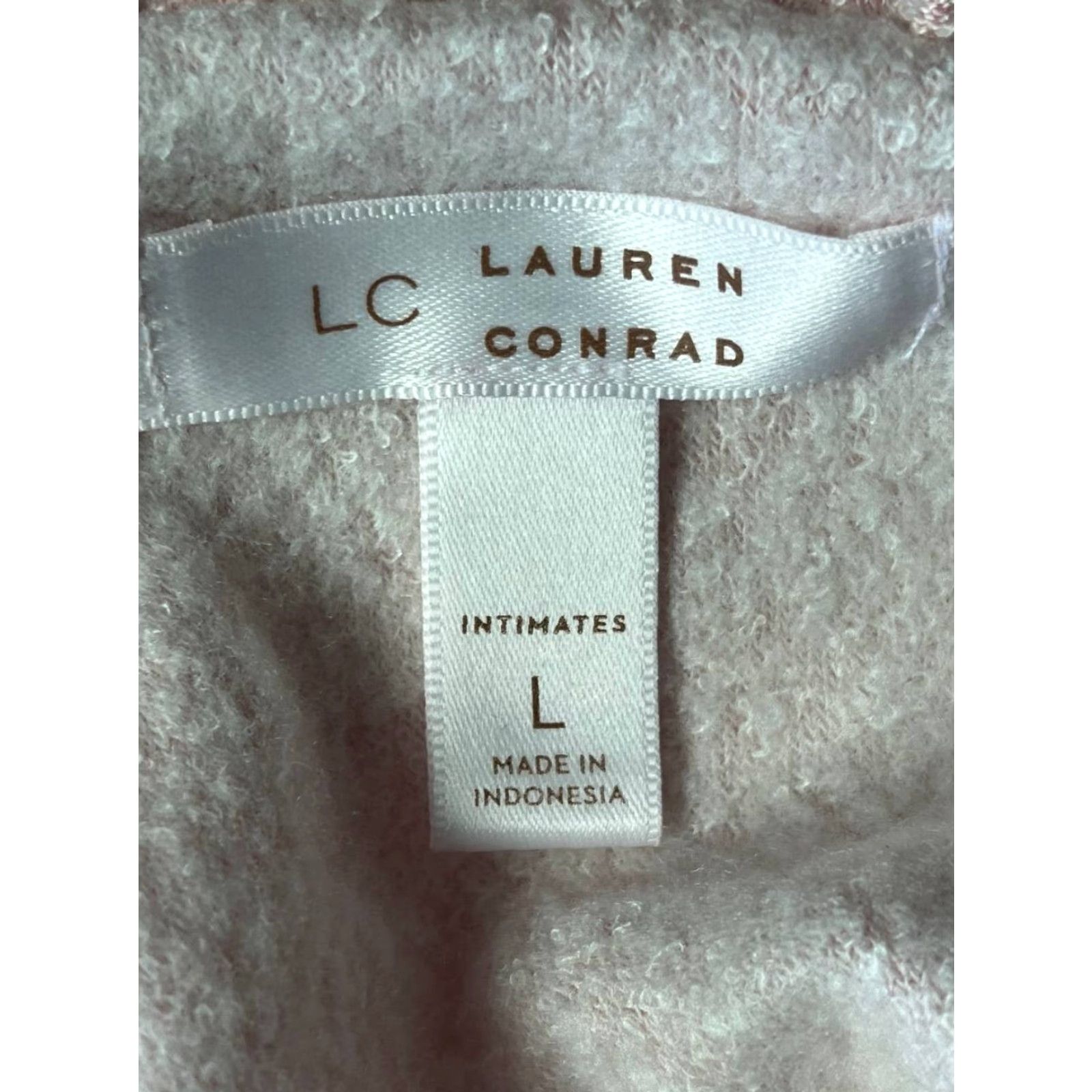 Vintage NWT LC Lauren Conrad Intimates Womens Robe Midi Terry Peach Pink Size Large Size ONE SIZE - 7 Thumbnail