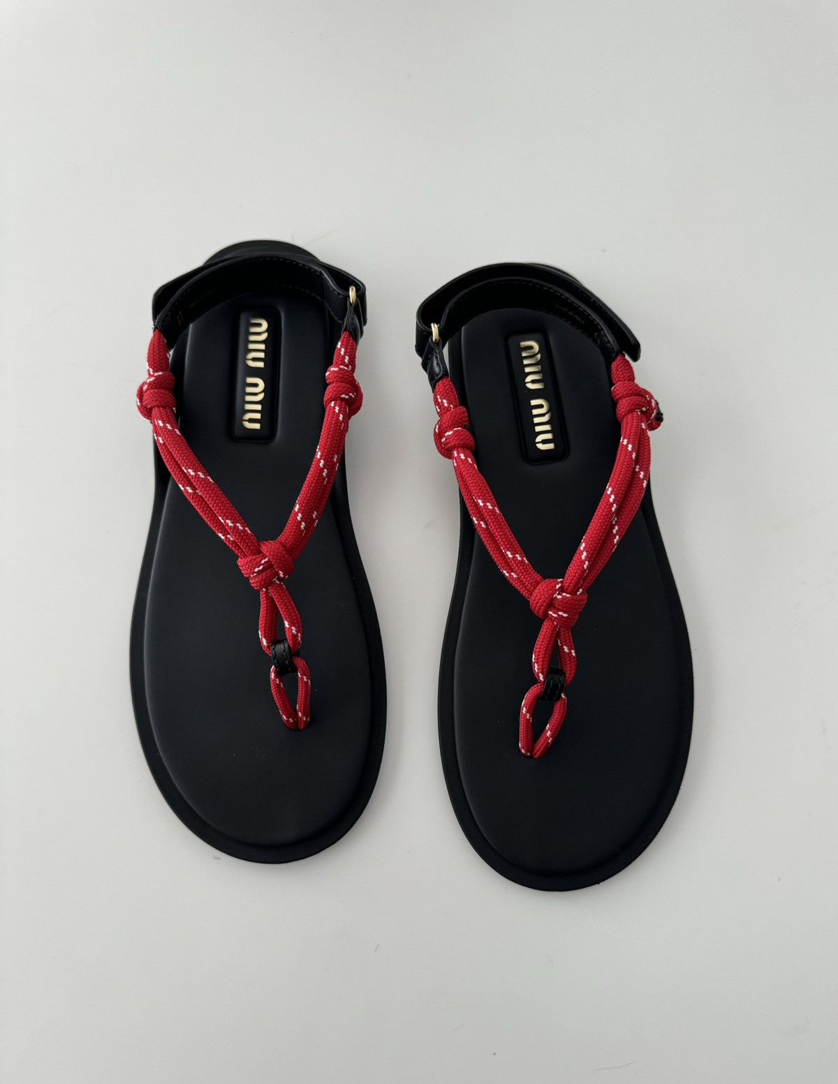 Miu Miu Miu Miu Riviere Cord & Leather Sandals Size US 11 / IT 41 - 3 Thumbnail