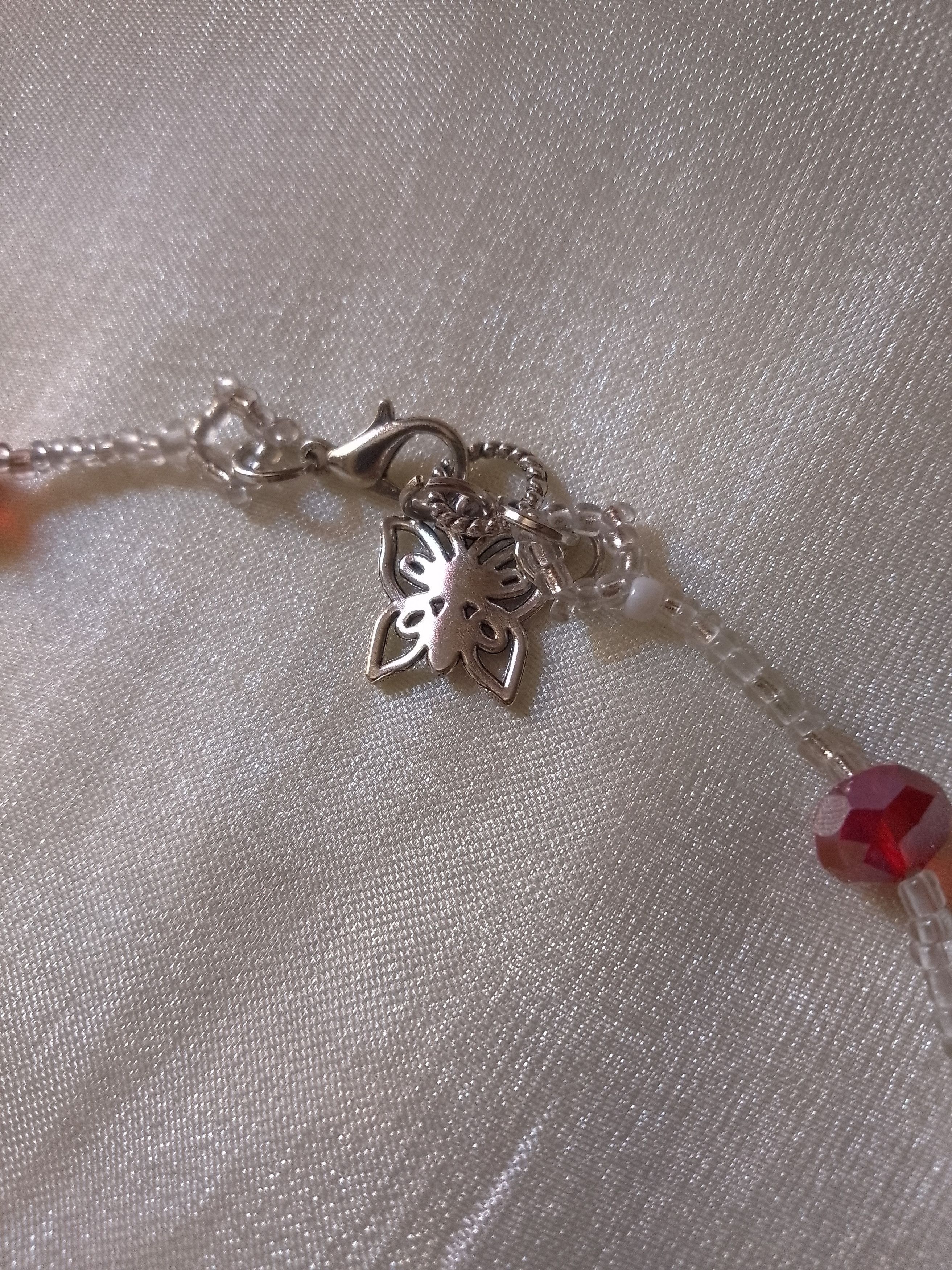 Handmade Necklace Pink lotus flowers with crystal& freshwater pearls Size ONE SIZE - 6 Thumbnail