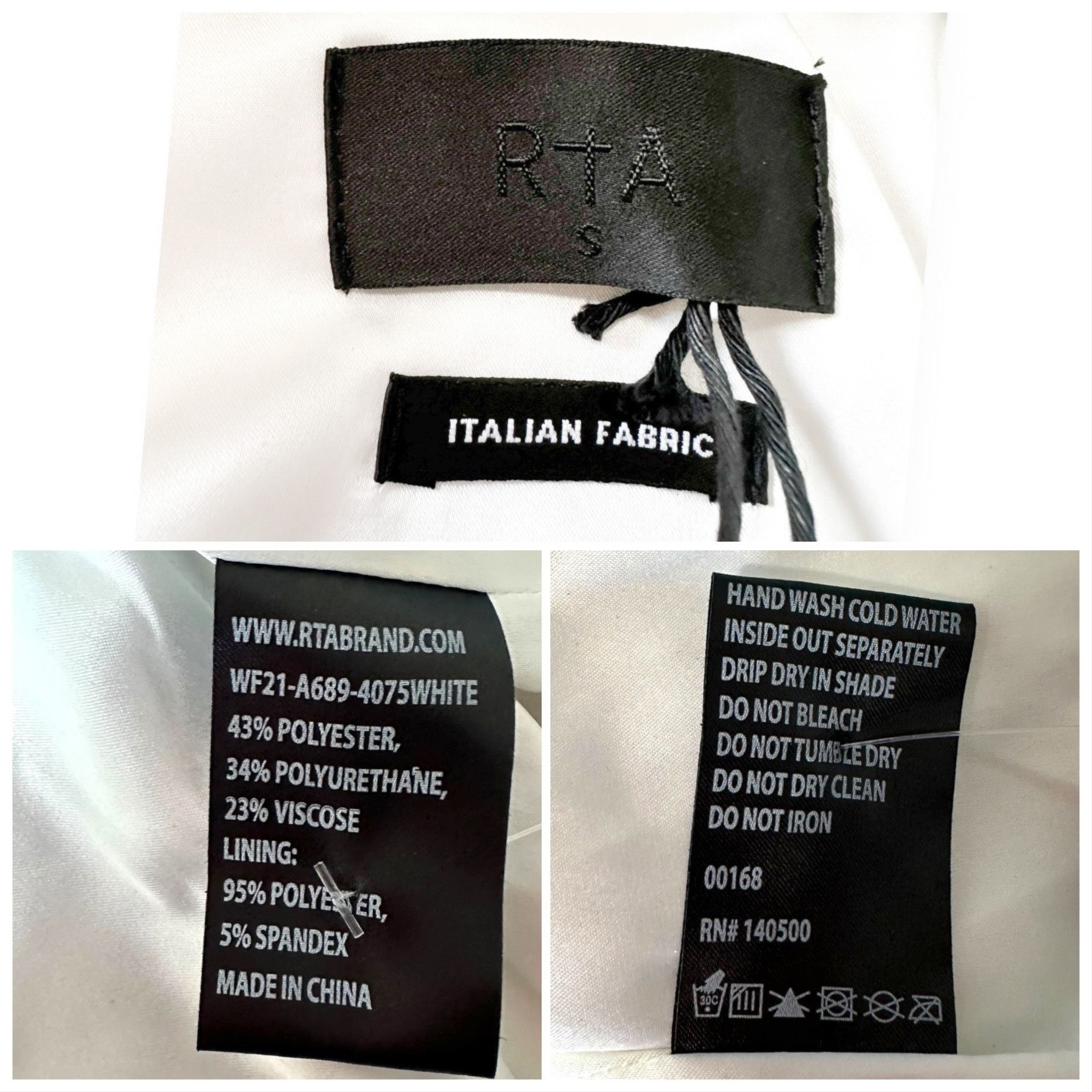 Rta RtA Louisa Vegan Leather Jacket, White, Size S, White, New w Size S / US 4 / IT 40 - 4 Thumbnail