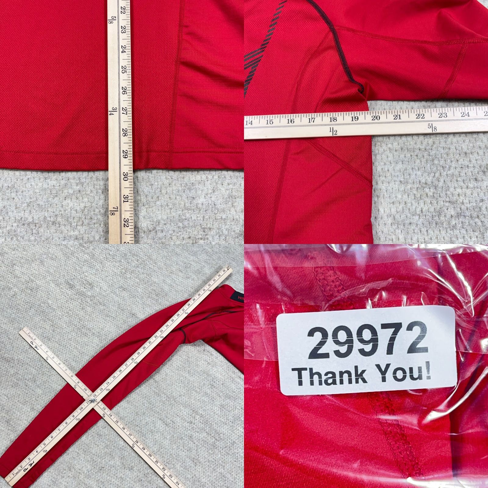 Nike Nike Pro Sweatshirt Men L Red Fitted Pullover 1/4 Zip Dri Fit Long Sleeve Logo Mock Neck Sweatshirt Mens Size US L / EU 52-54 / 3 - 9 Thumbnail