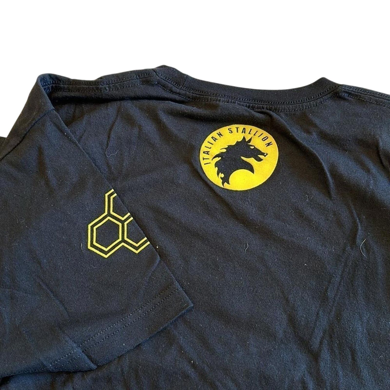Designer ROCKY Graphic Black T-Shirt - Bold Yellow Print Size US XL / EU 56 / 4 - 5 Thumbnail