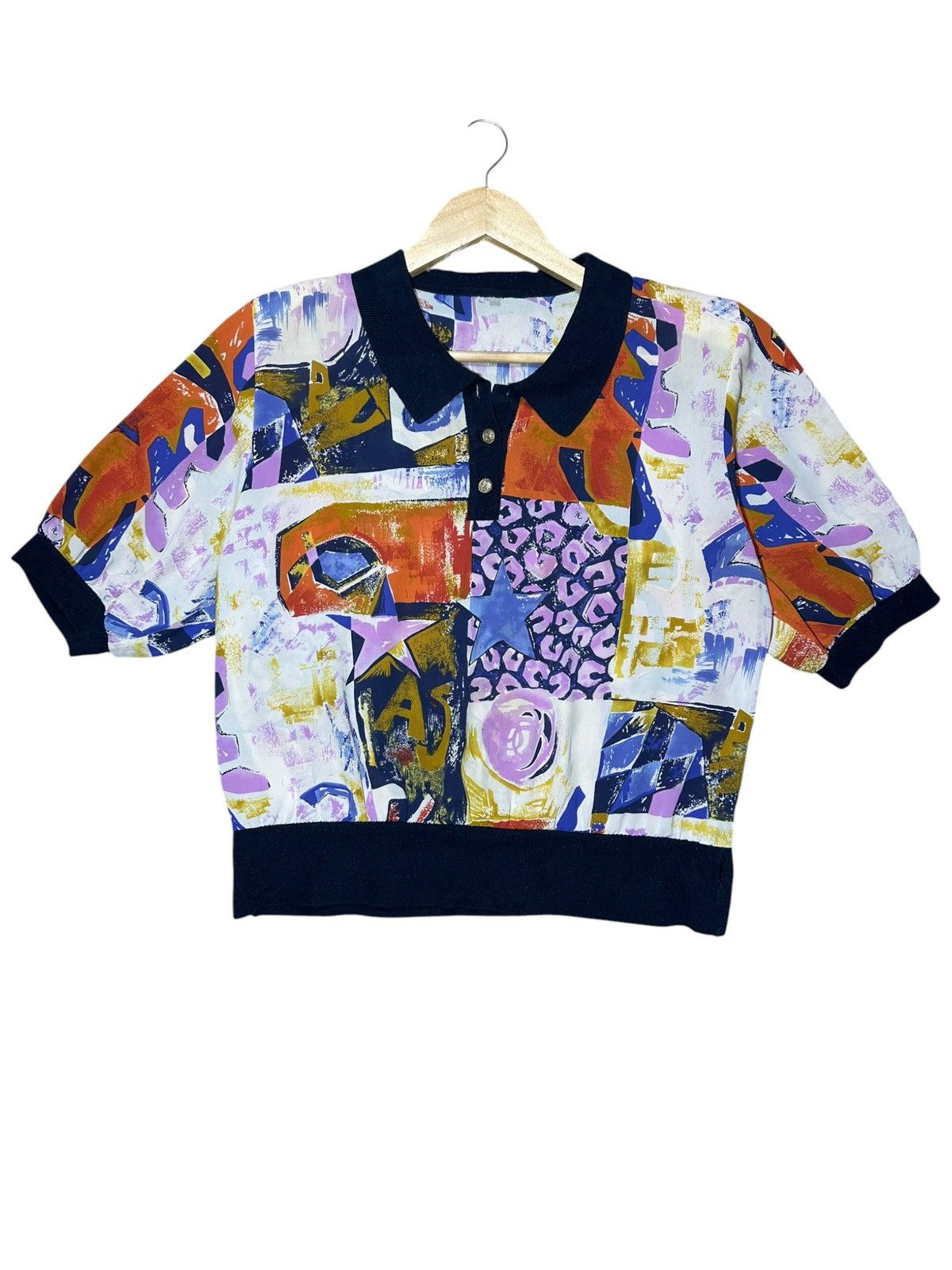 Japanese Brand Vintage Abstract Print made in Japan Size L / US 10 / IT 46 - 1 Thumbnail