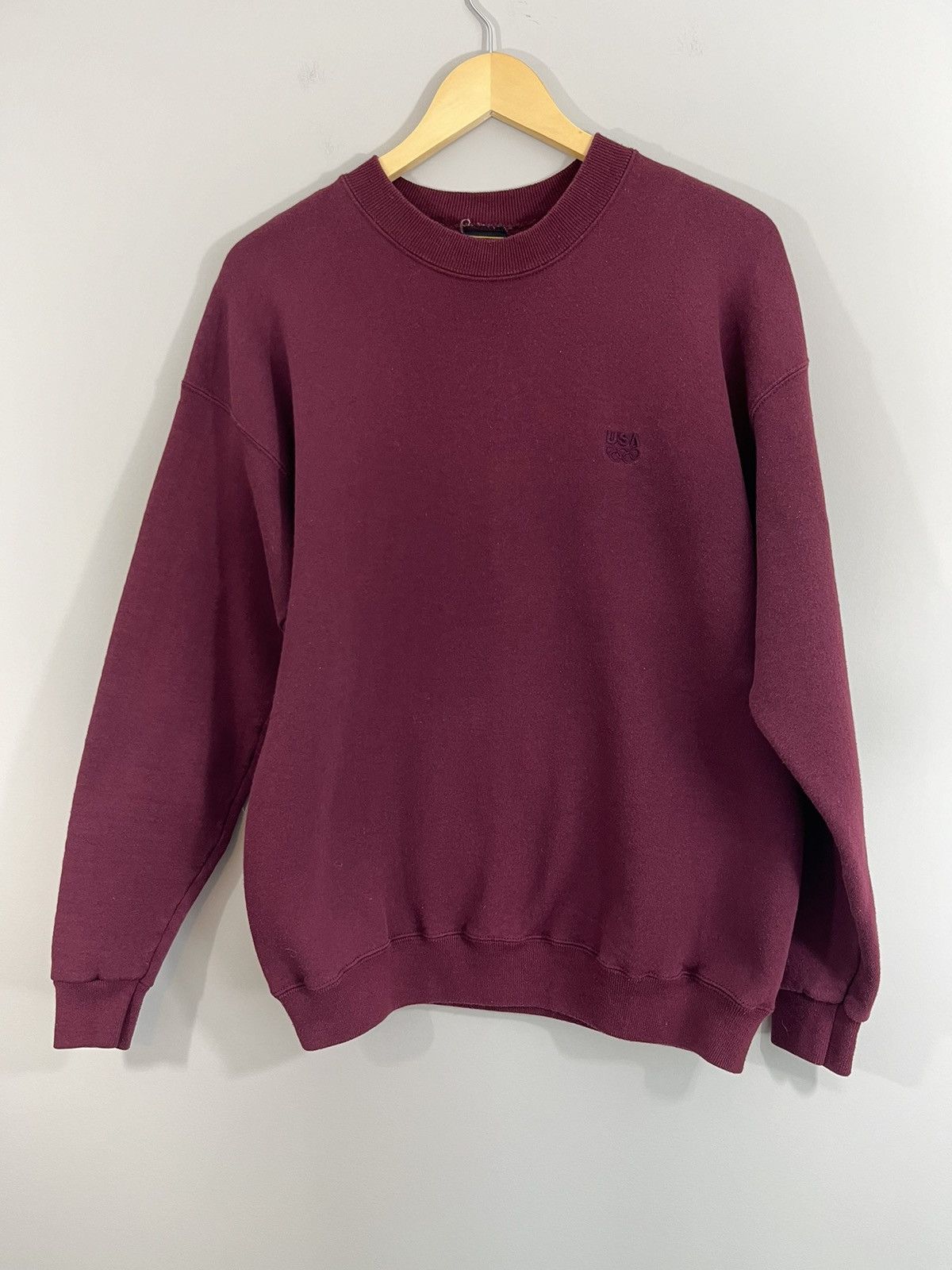 Vintage USA OLYMPICS Faded Blank Basic Crewneck Sweatshirt Size US L / EU 52-54 / 3 - 1 Thumbnail