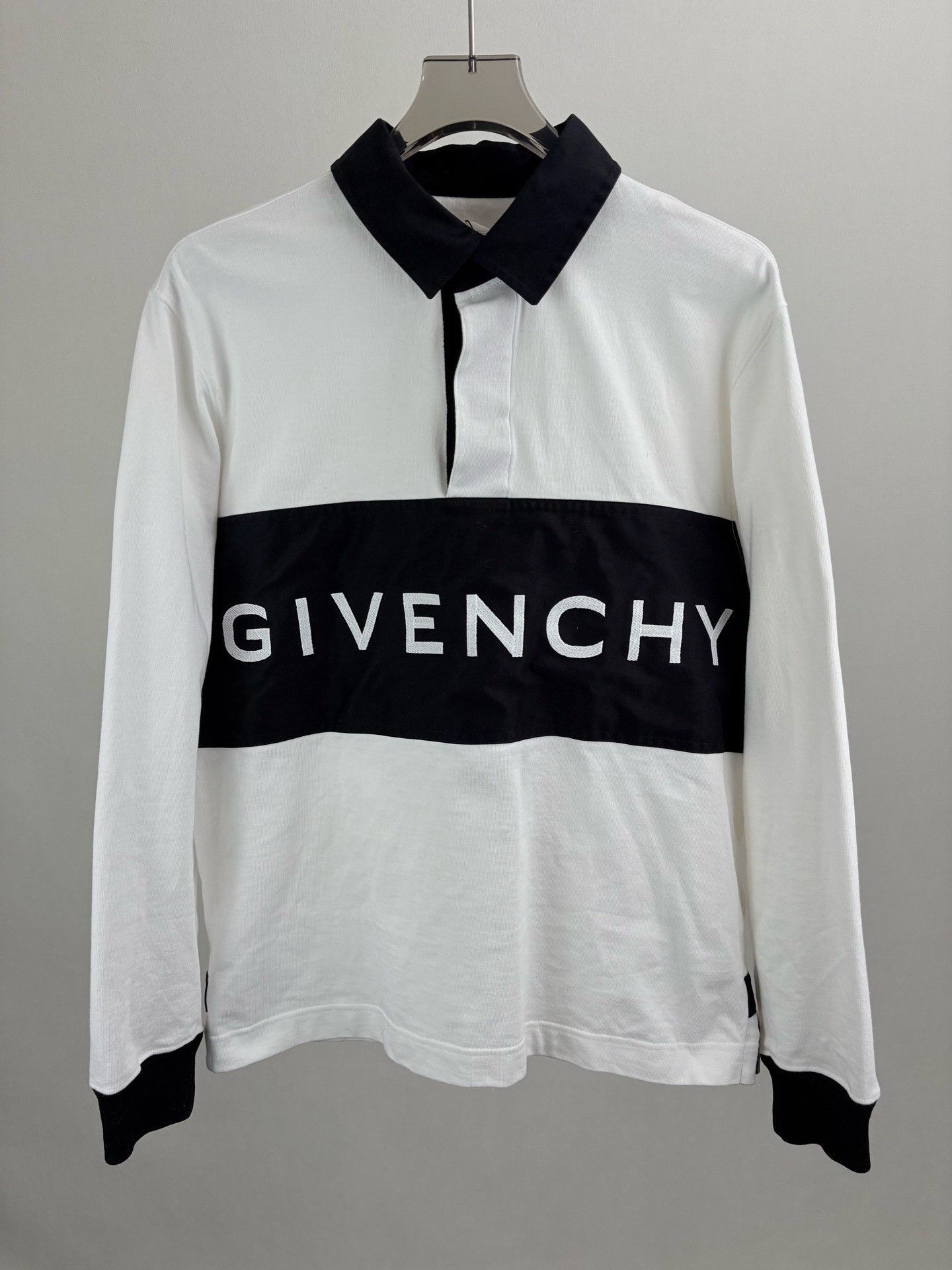 Givenchy Givenchy Logo Long Sleeve Polo Size US L / EU 52-54 / 3 - 1 Thumbnail