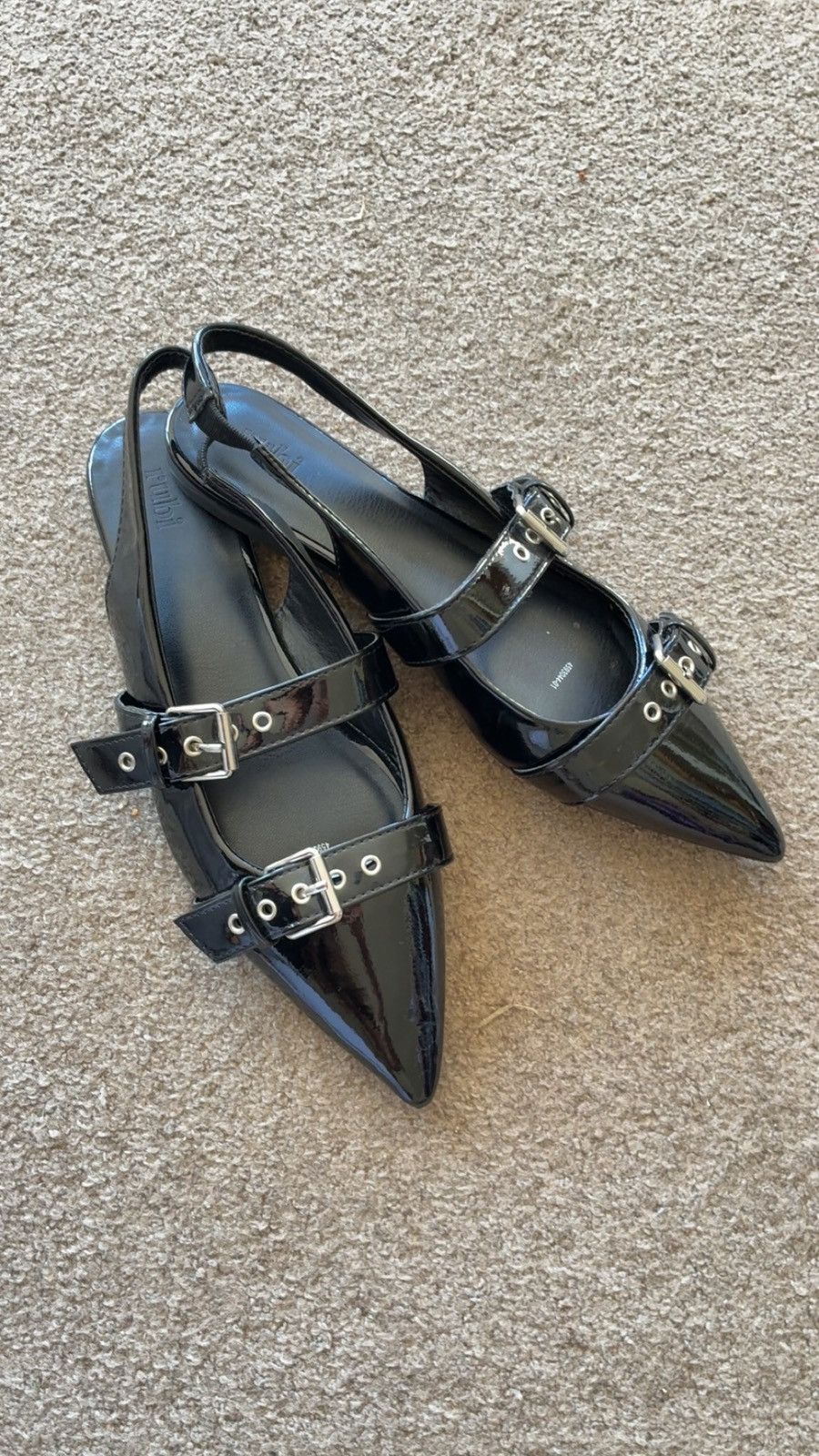 Other black patent leather buckle flats with pointed toe Size US 8 / IT 38 - 1 Thumbnail