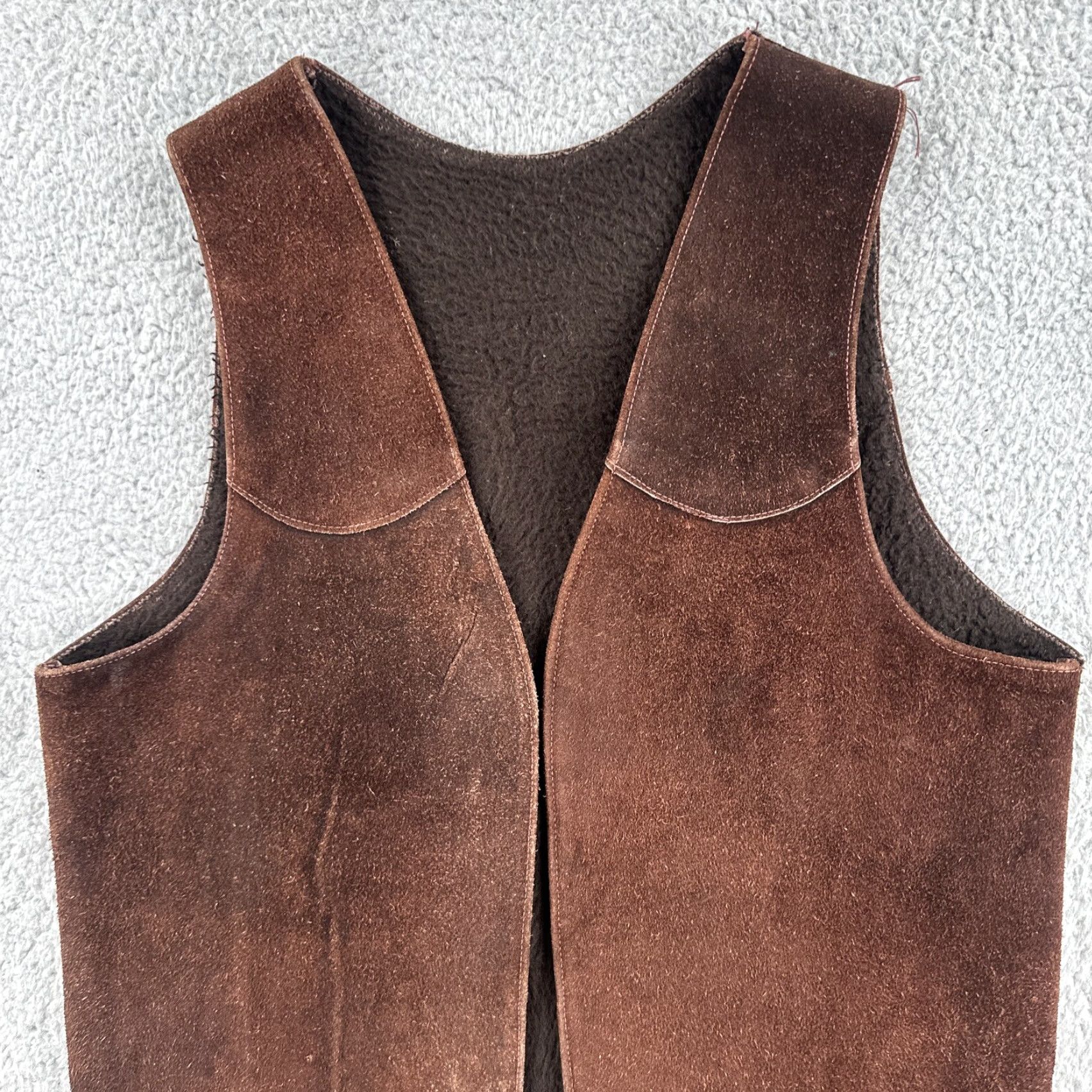 Vintage VINTAGE 60s Leather Vest Dennis Hopper Easy Rider Style Fleece Lined Leather Vest S Brown Mens Womens Girls Boys Size US S / EU 44-46 / 1 - 5 Thumbnail
