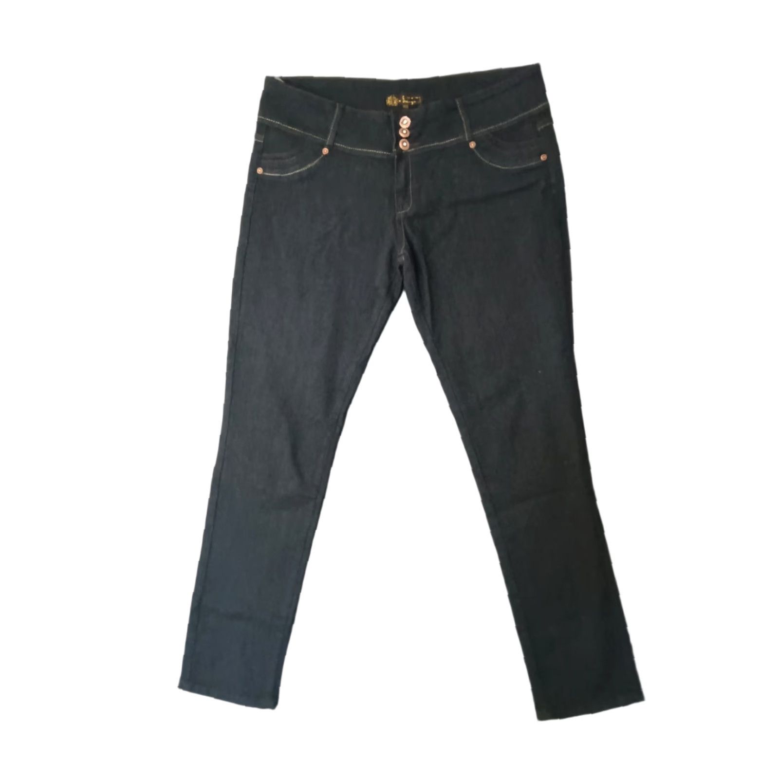 Vintage Unbranded Jeans Skinny 19/20 Black Women Plus Size 3 Button Closure Denim 30 Inseam 5-Pocket Stretch Slim Modern 90s Theme Womens Size 40" / US 18 - 1 Thumbnail