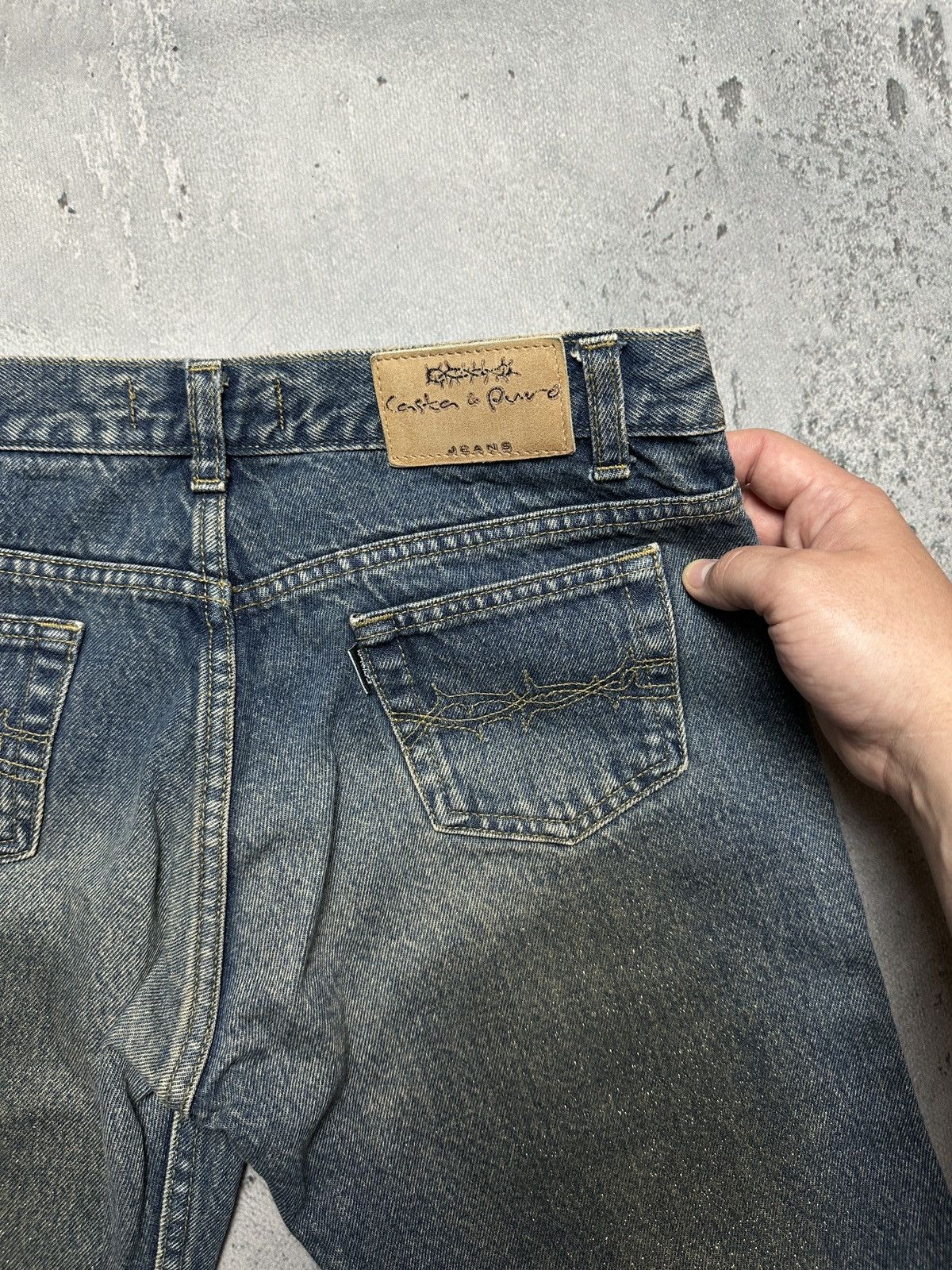 If Six Was Nine Casta & Puro Flared Denim Jeans Avant Garde Sz 28 Made In Ar Size 28" / US 6 / IT 42 - 13 Thumbnail