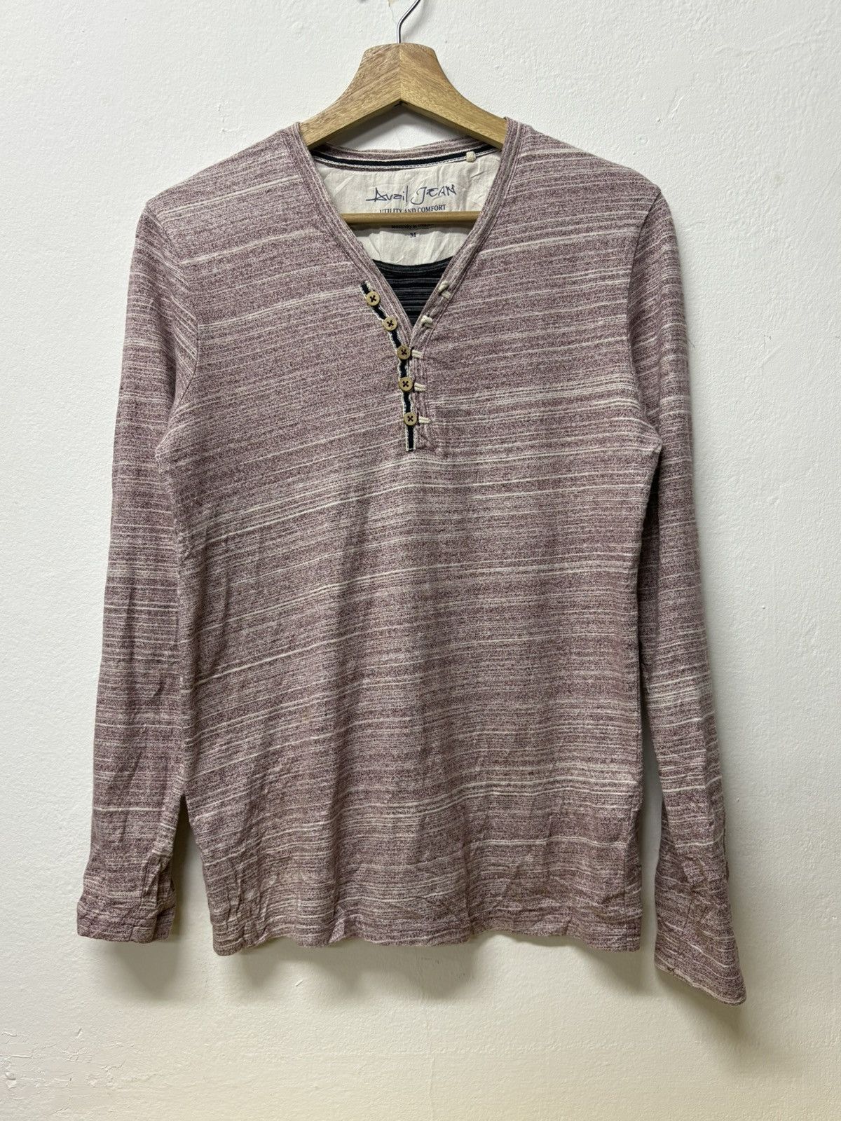 Greg Lauren Vintage Greg Lauren Inspired Long Sleeve Henley Shirt Size US S / EU 44-46 / 1 - 1 Thumbnail