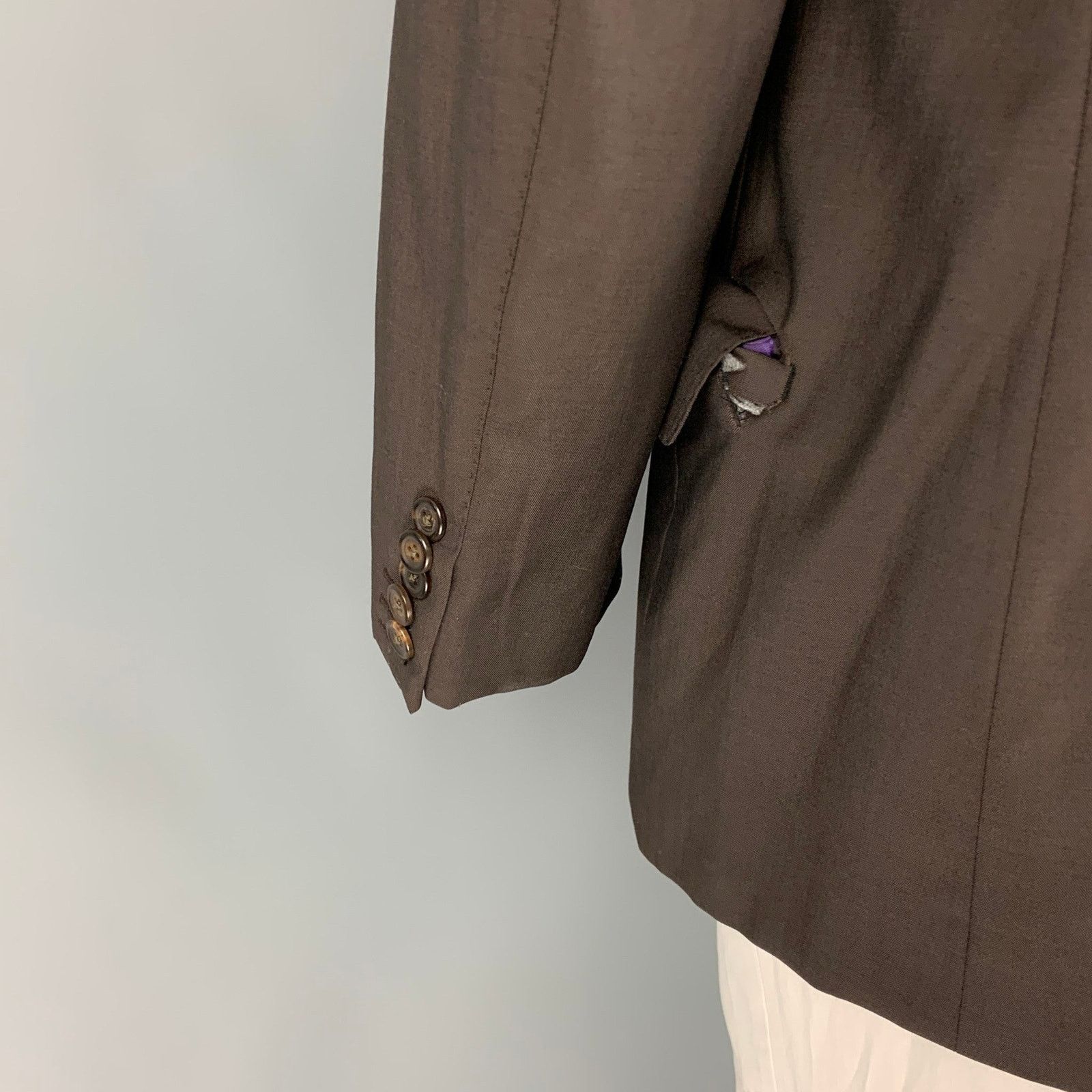 Paul Smith Size 44 Brown Wool / Mohair Single Breasted Sport Coat Size 44R - 4 Thumbnail