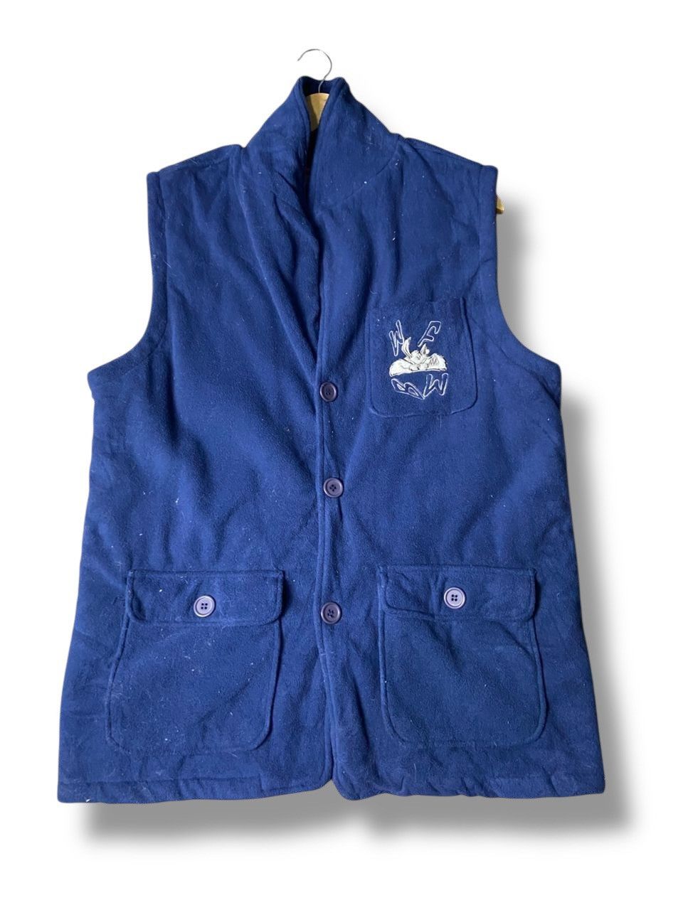 Wildfang Wild Fang + Bad Wolf Fleece Button Vest (166) Size US L / EU 52-54 / 3 - 1 Thumbnail