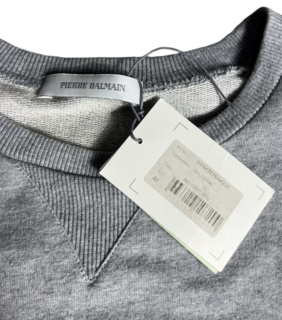 Balmain × Pierre Balmain Pierre Balmain - Gray Classic Logo Sweatshirt Size US S / EU 44-46 / 1 - 5 Thumbnail