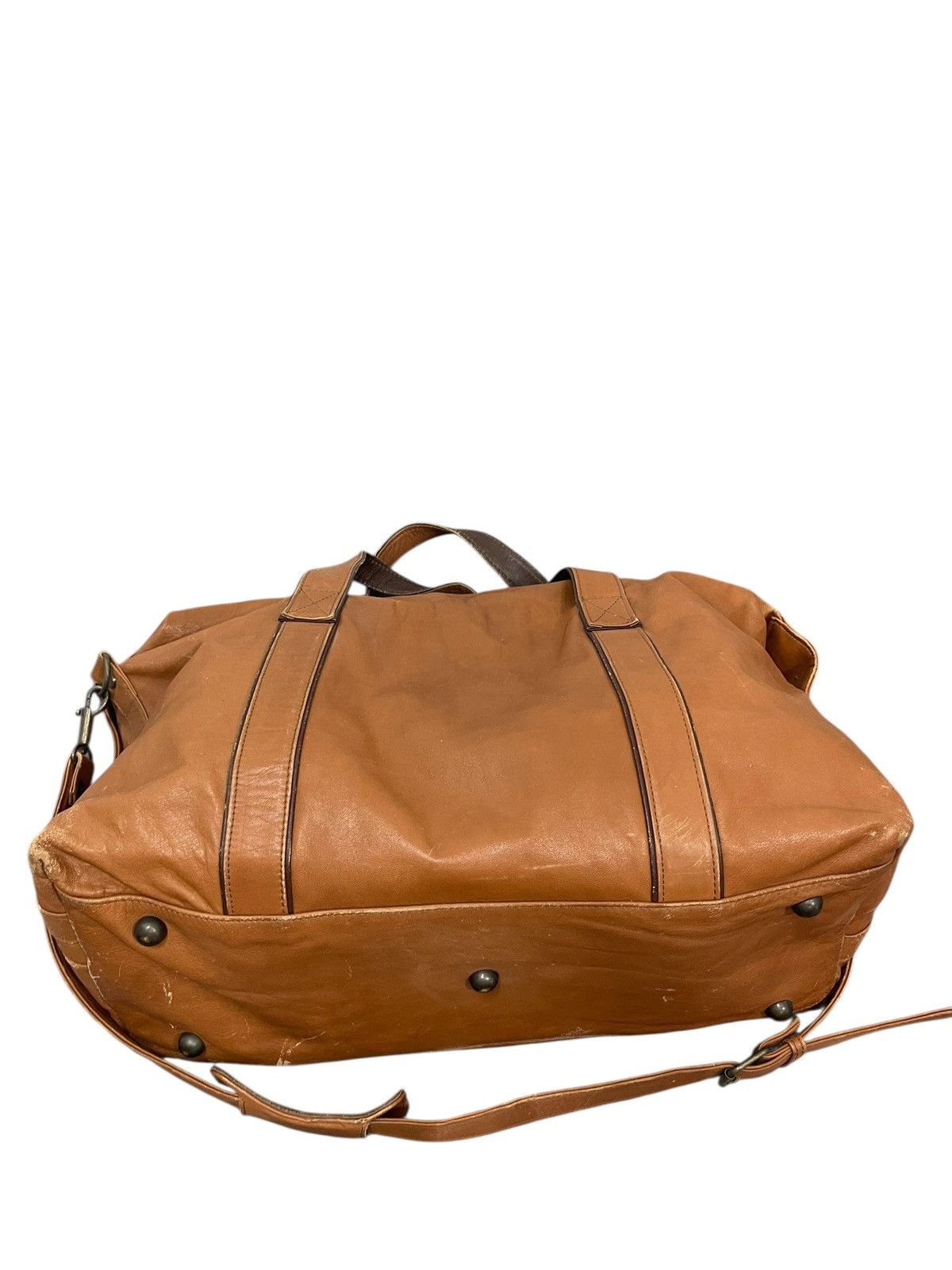 Leather Real Leather Patina Vtg Unknown Japan Duffle Travel Bag 9🟩 Size ONE SIZE - 13 Thumbnail