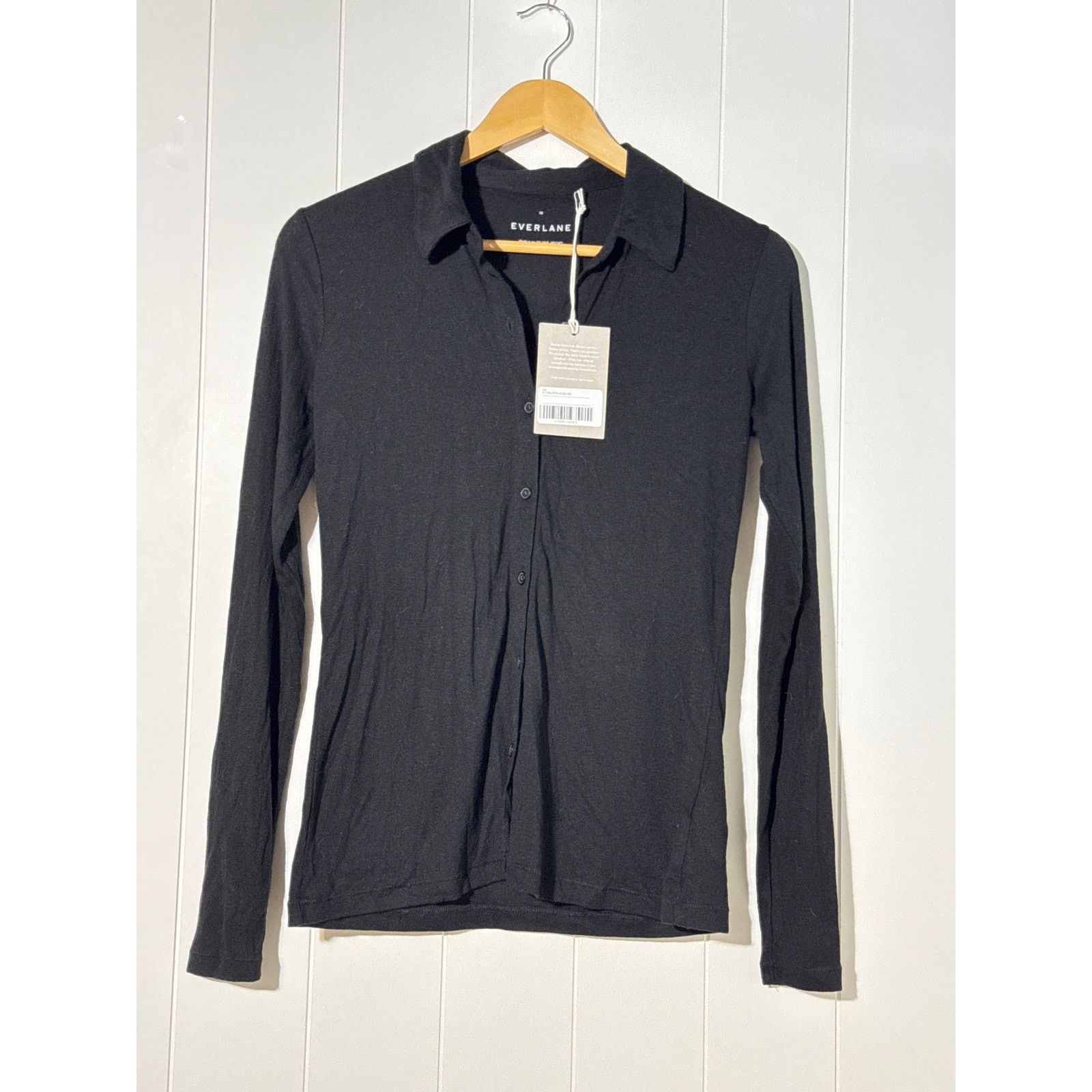 Everlane Everlane · XS · New · Button-Down Polo · Tencel/Wool · Black Size XS / US 0-2 / IT 36-38 - 1 Thumbnail