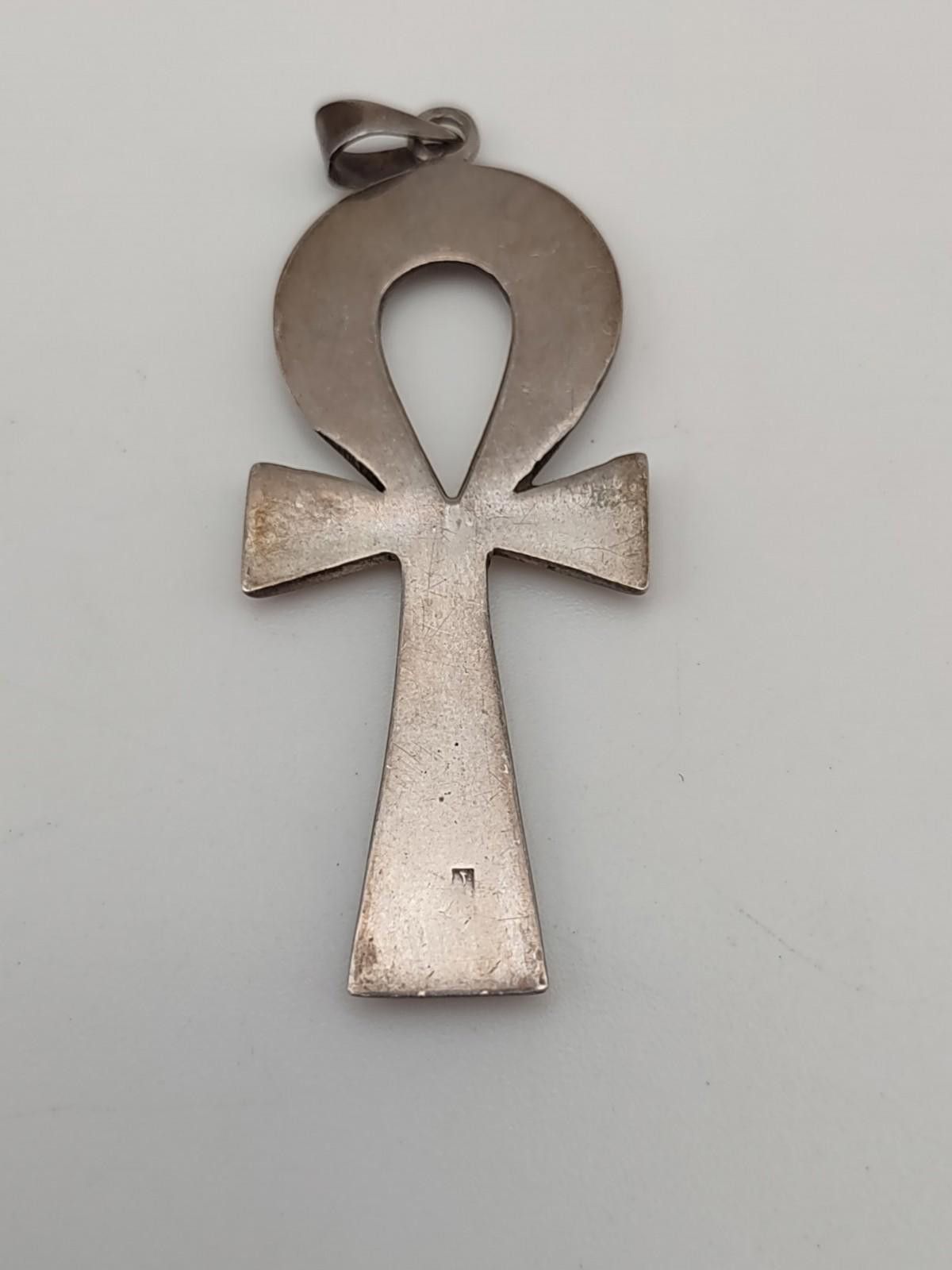 The Unbranded Brand Ankh 925 Pendant Egyptian Cross Key of Life with 30" chain Size ONE SIZE - 2 Thumbnail