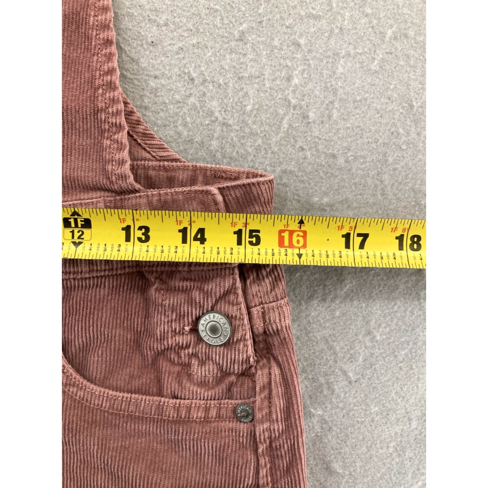 American Eagle Outfitters VINTAGE American Eagle Outfitters Overall Skirt Womens XS Pink Corduroy Casual Short Pockets Stretch Size 26" / US 2 / IT 38 - 6 Thumbnail
