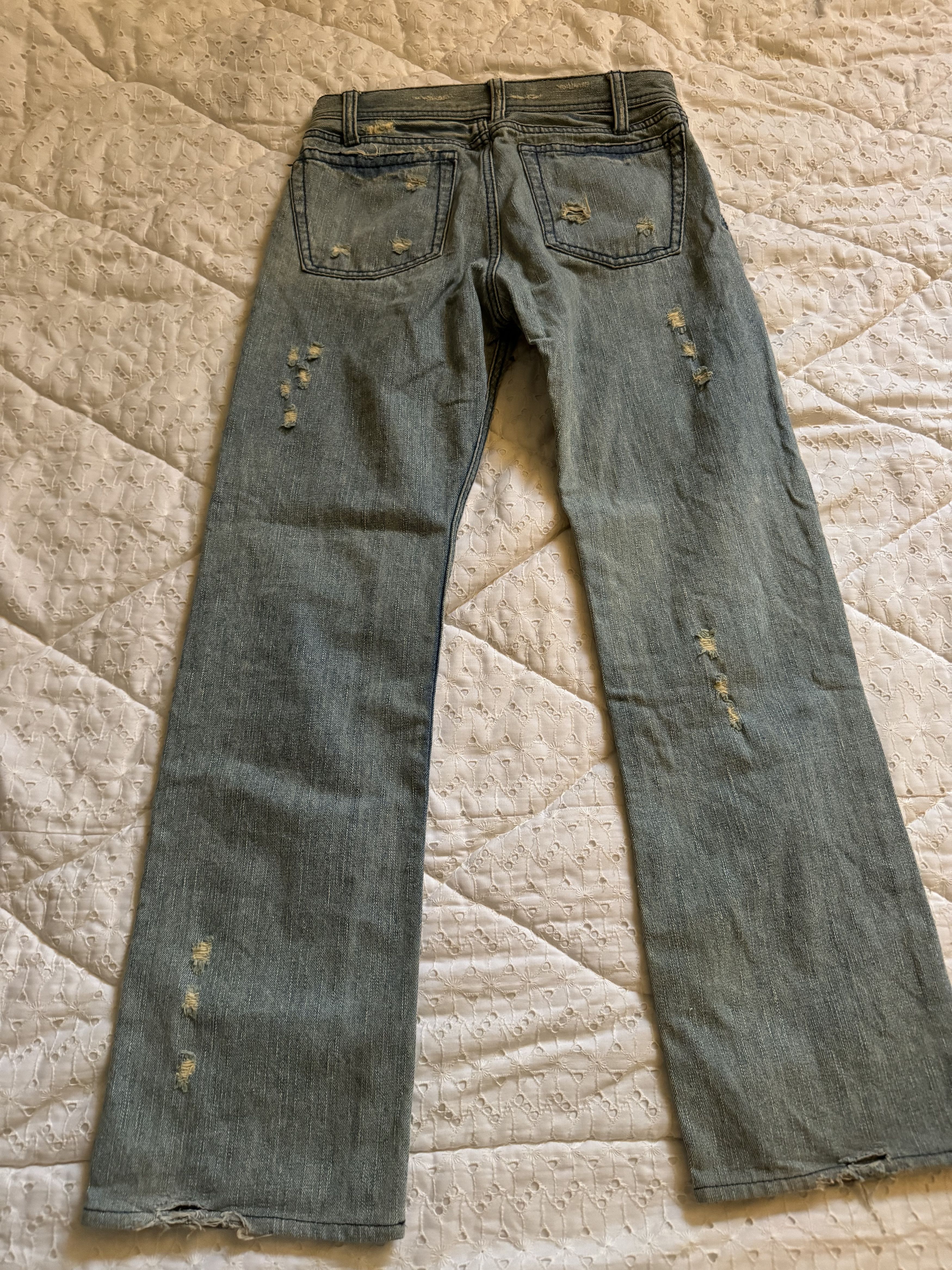 20471120 ABX Distressed Sashiko Thread I6W9 Style Rusty Denim (AD15) Size US 28 / EU 44 - 4 Thumbnail