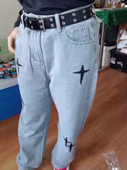Jean STAR Straight Leg Loose Denim Jeans, Baggy Jeans Size US 27 - 13 Thumbnail