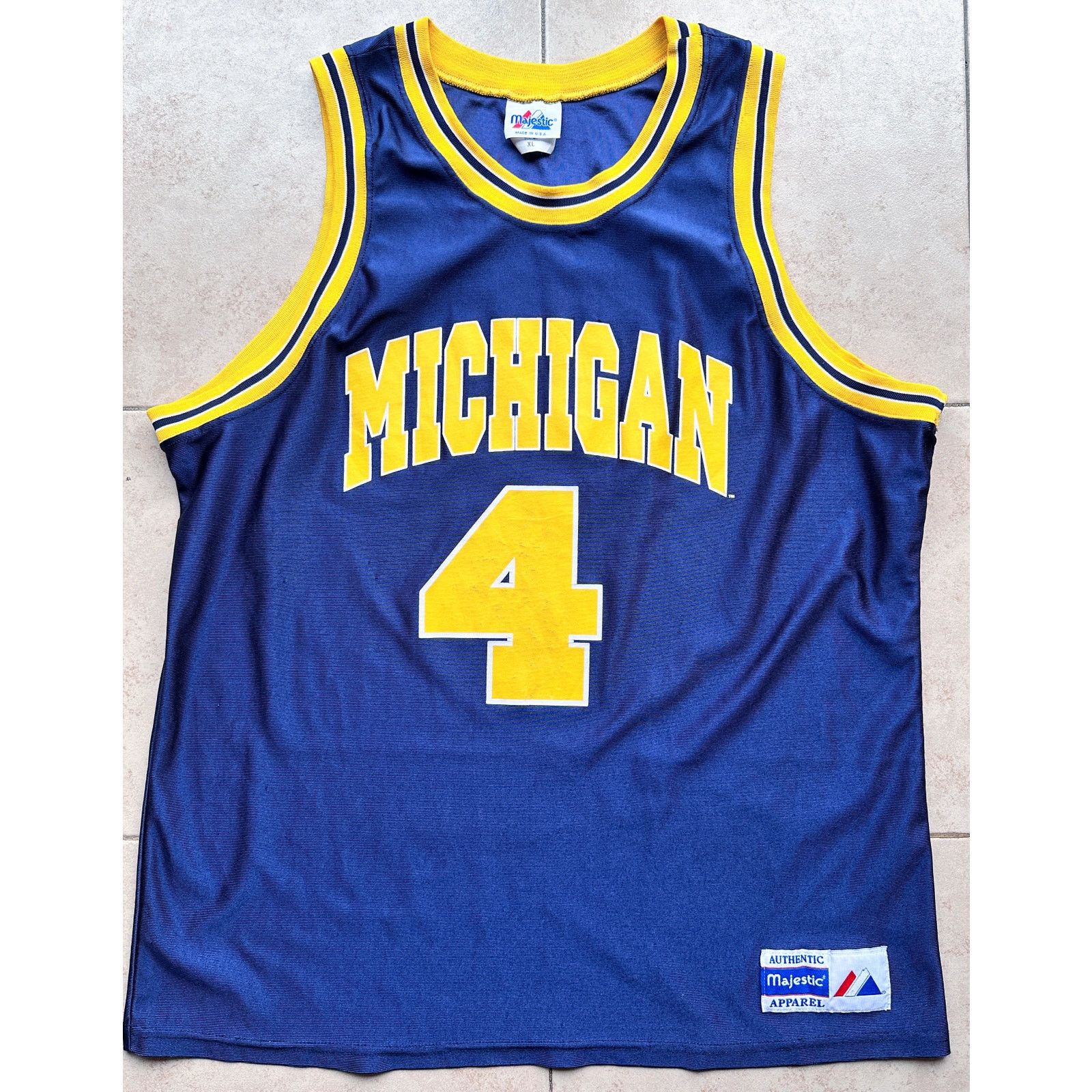 NCAA × Starter WEBBER Michigan Wolverines 90 MAJESTIC jersey basketball vtg Size US XL / EU 56 / 4 - 4 Thumbnail