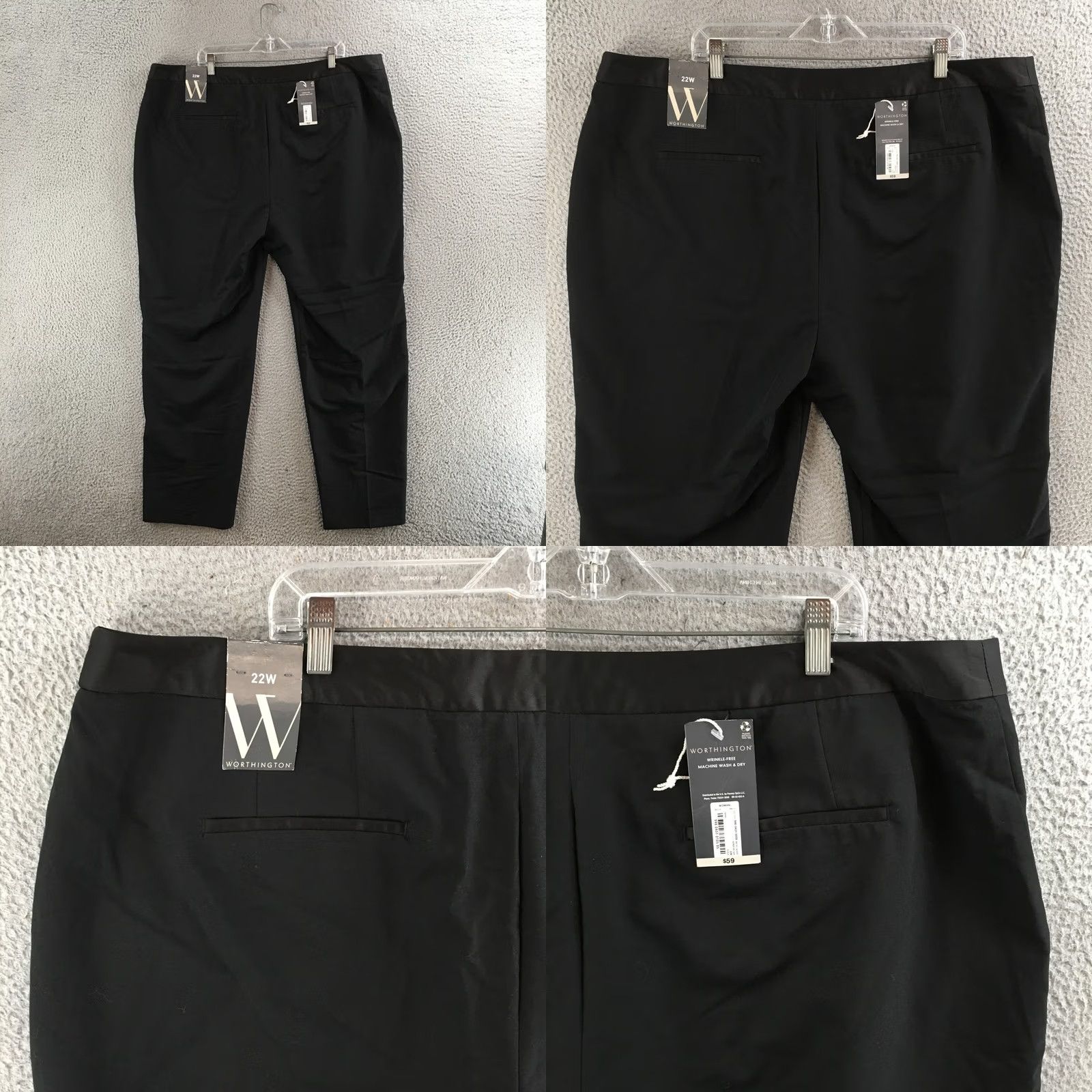 Worthington Worthington Pants Womens 22W Black Wrinkle Free Straight Leg Zip Fly Casual NEW Pants Women 22W Black Wrinkle Free Straight Leg Zip Fly Casual NEW Size 40" / US 18 - 9 Thumbnail